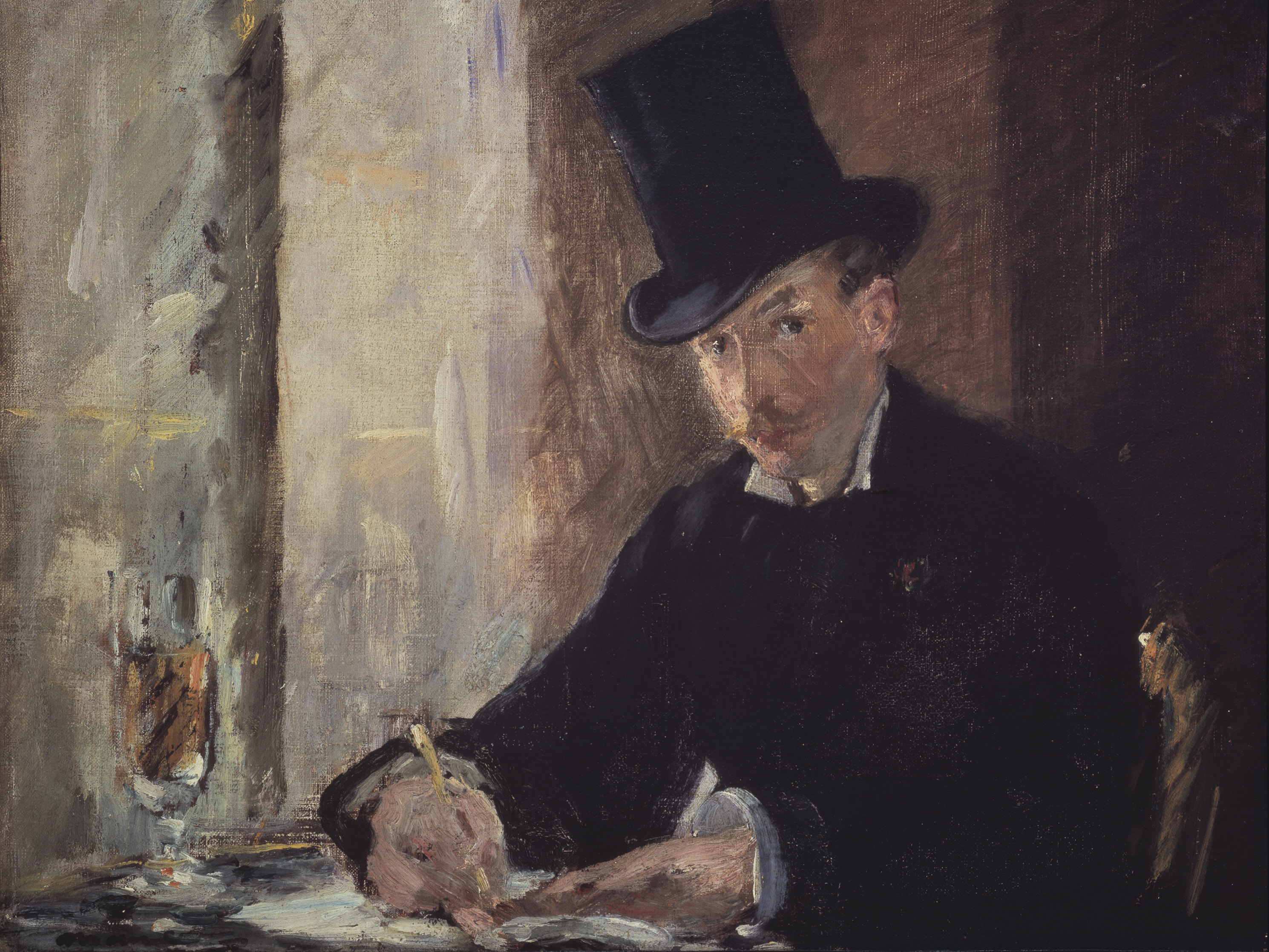 Edouard Manet's "Chez Tortoni," about 1875, oil on canvas