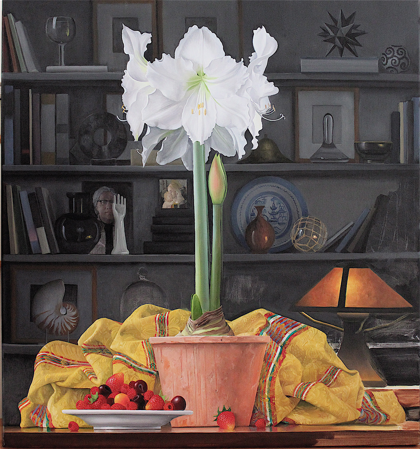 Aponovich’s “Still Life With Amaryllis, Evening.”