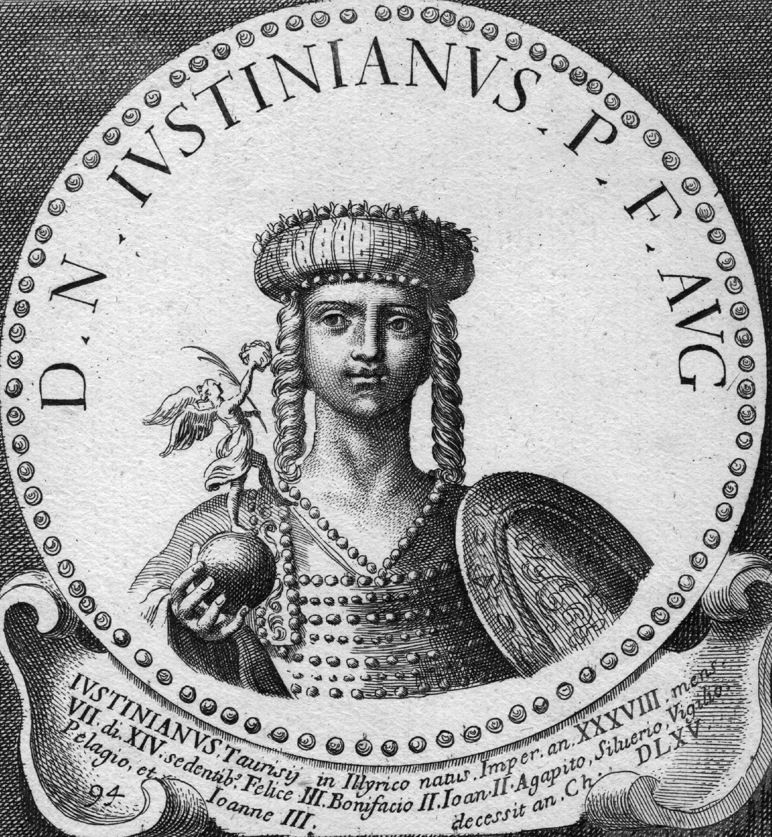 Justinian (depicted circa 560 AD) established the Byzantine silk industry.