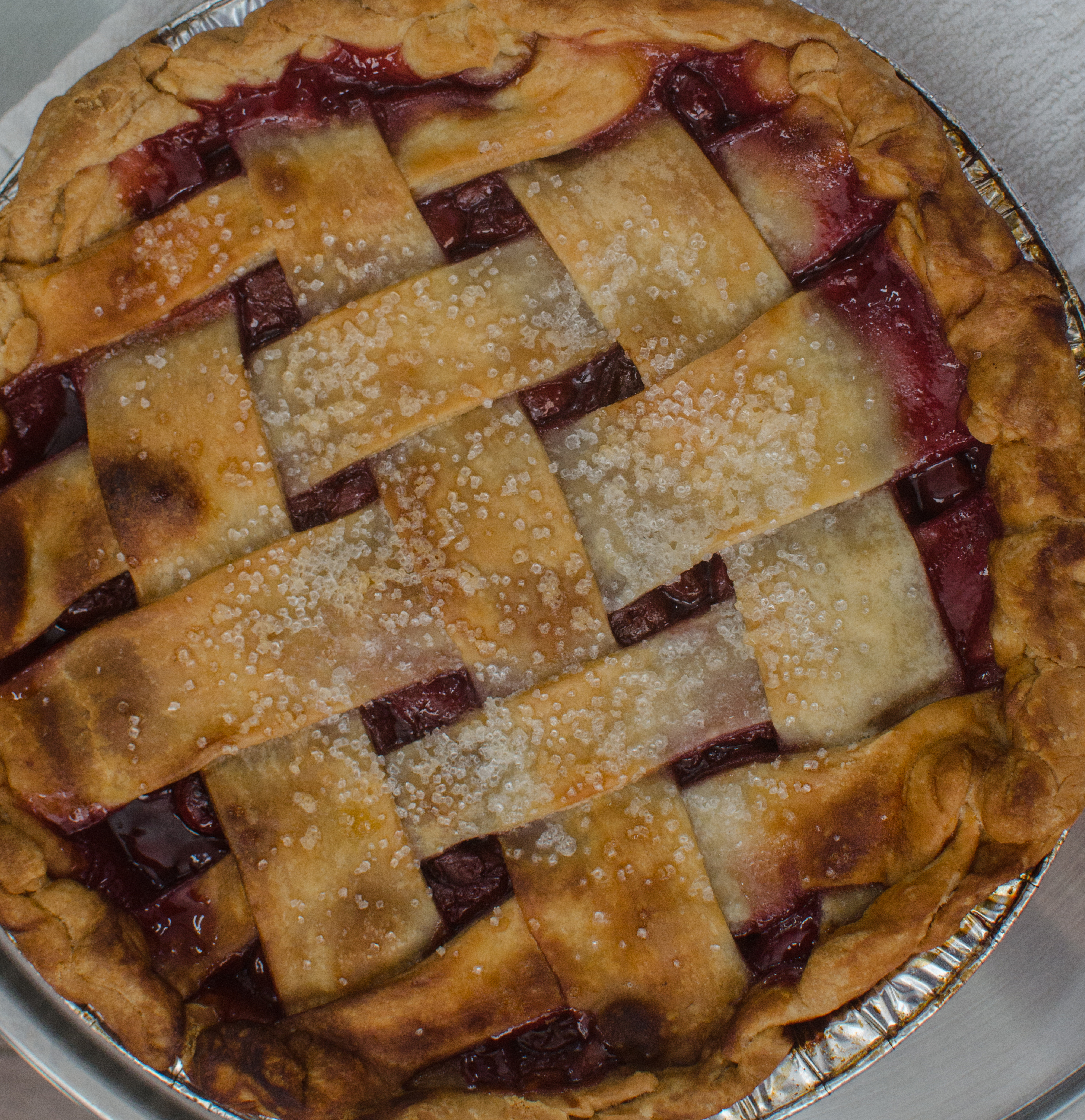 A cherry pie from Drive-By Pies.