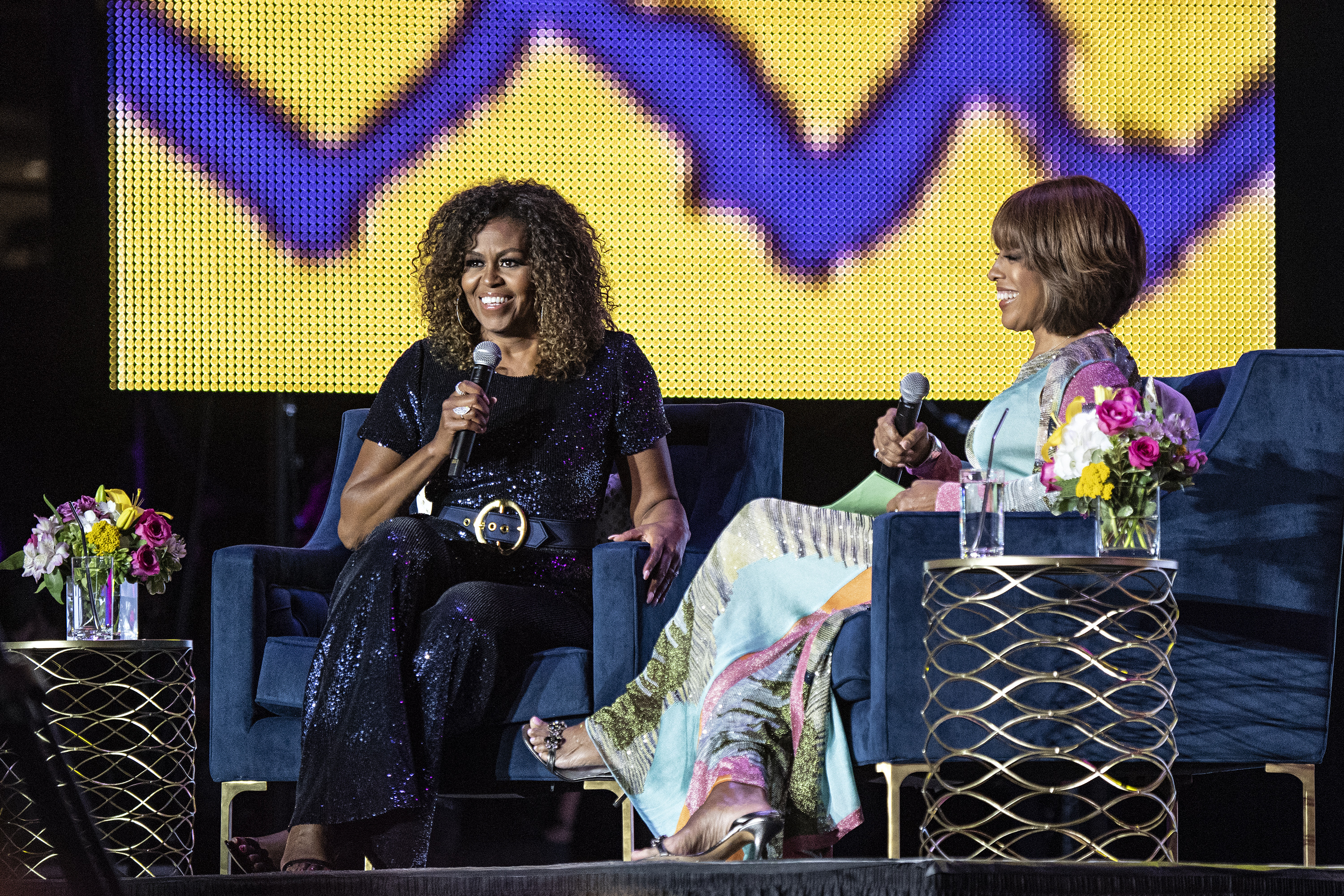 On Saturday night, Michelle Obama and Gayle King were in conversation at the Superdome.