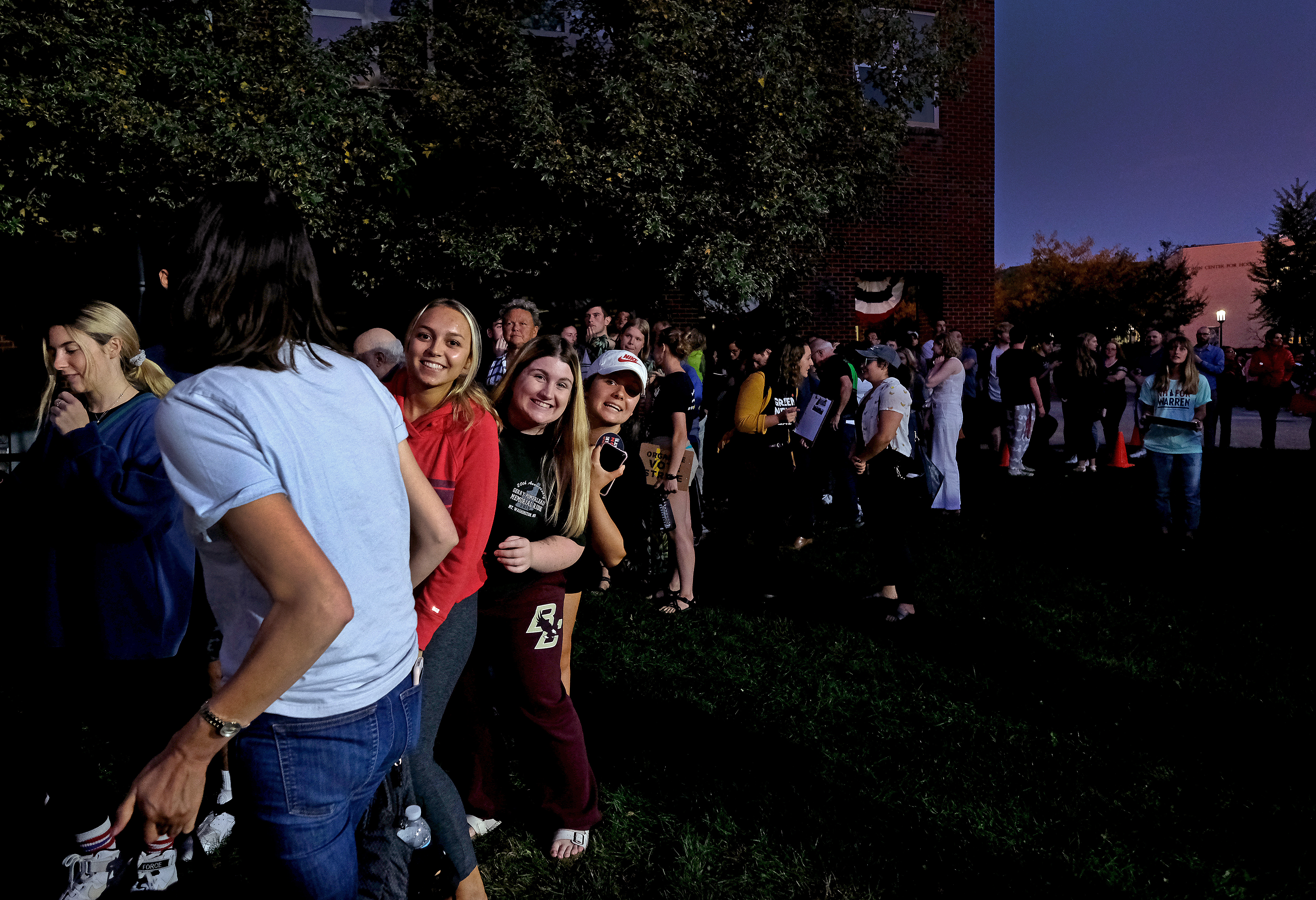 Those attending the Keene State event were willing to spend hours in line to catch a snap with Warren.