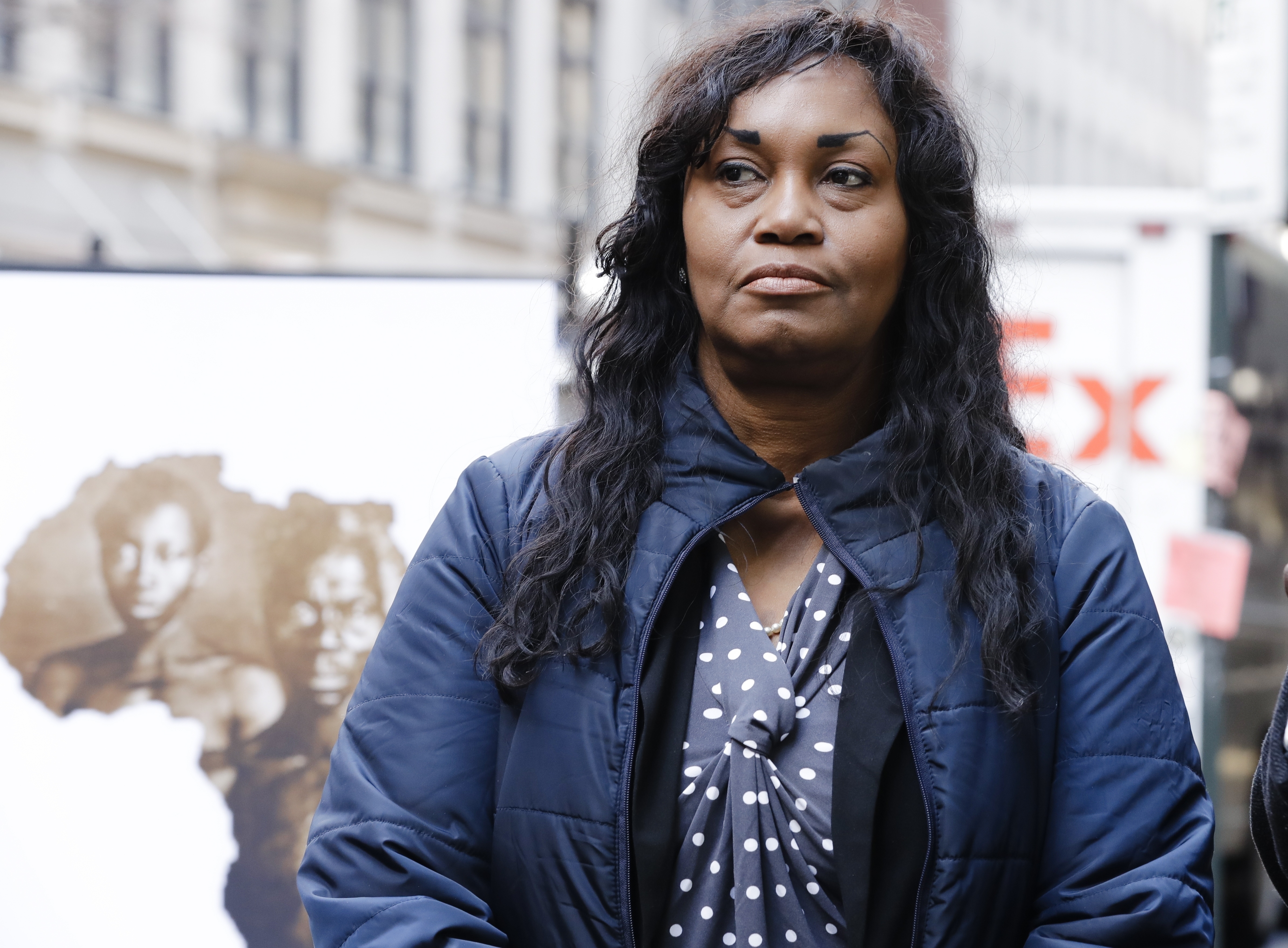Tamara Lanier at a news conference near the Harvard Club on March 20 in New York.
