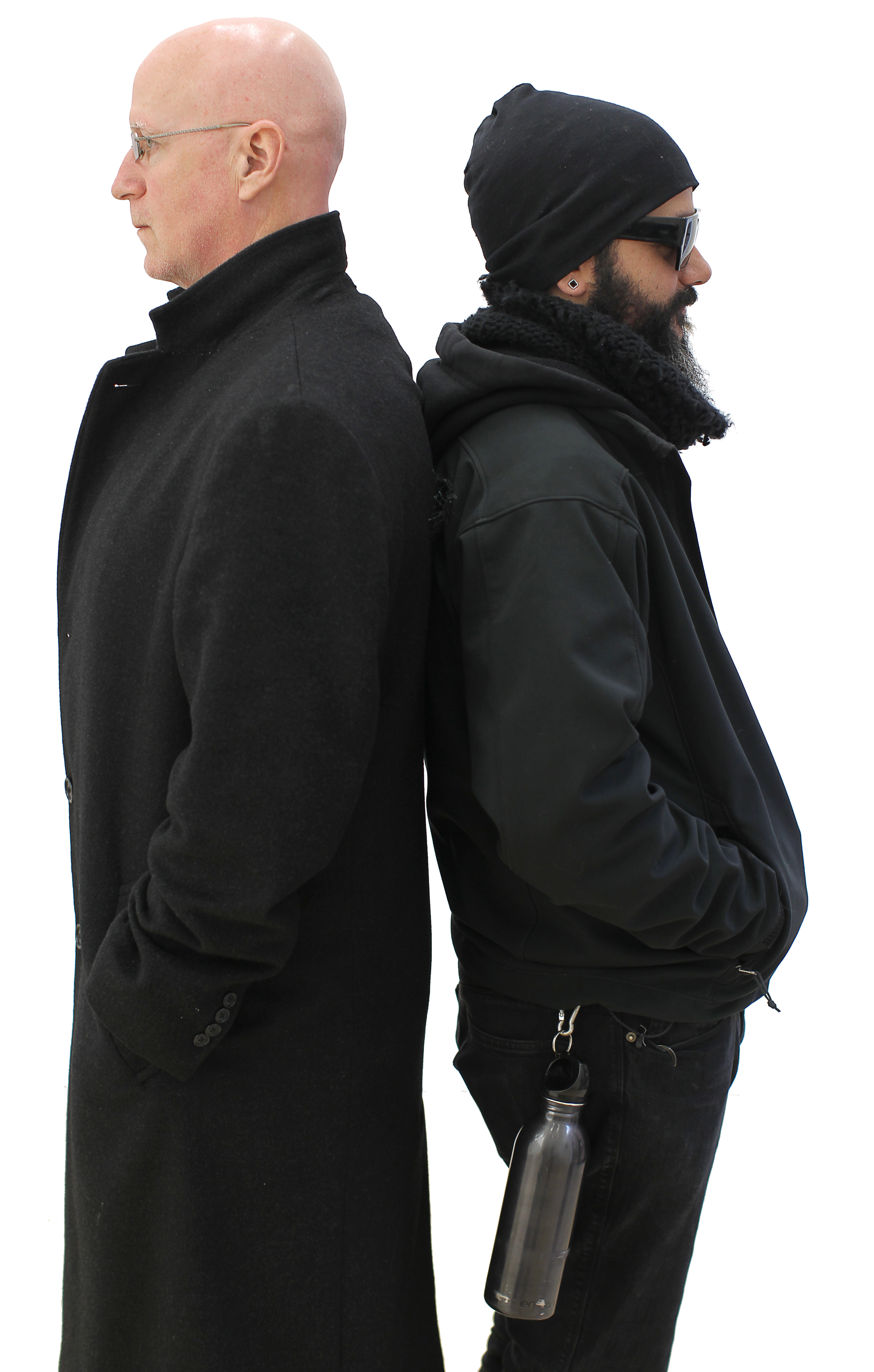 Presenter Anthony Greaney (left) and performance artist Vela Phelan right at Gallery.