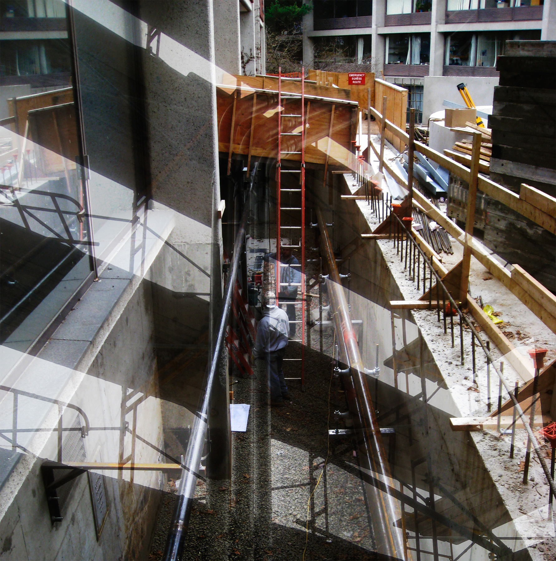 “Temporary Egress’’ is part of Daniel Feldman’s “Destruction/Construction” series, in a show of three photographers at BU.