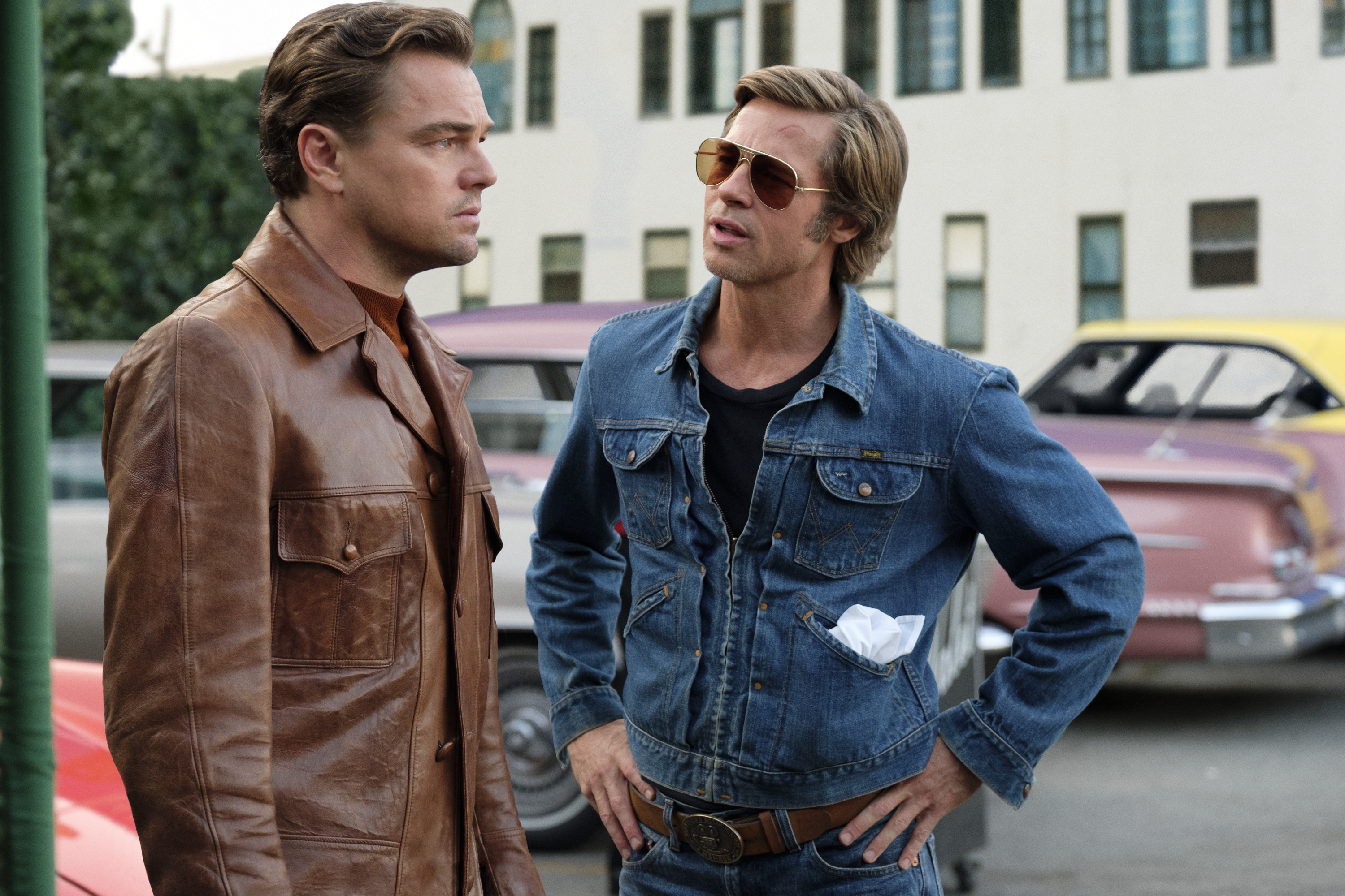Leonardo DiCaprio and Brad Pitt in "Once Upon a Time . . . in Hollywood."