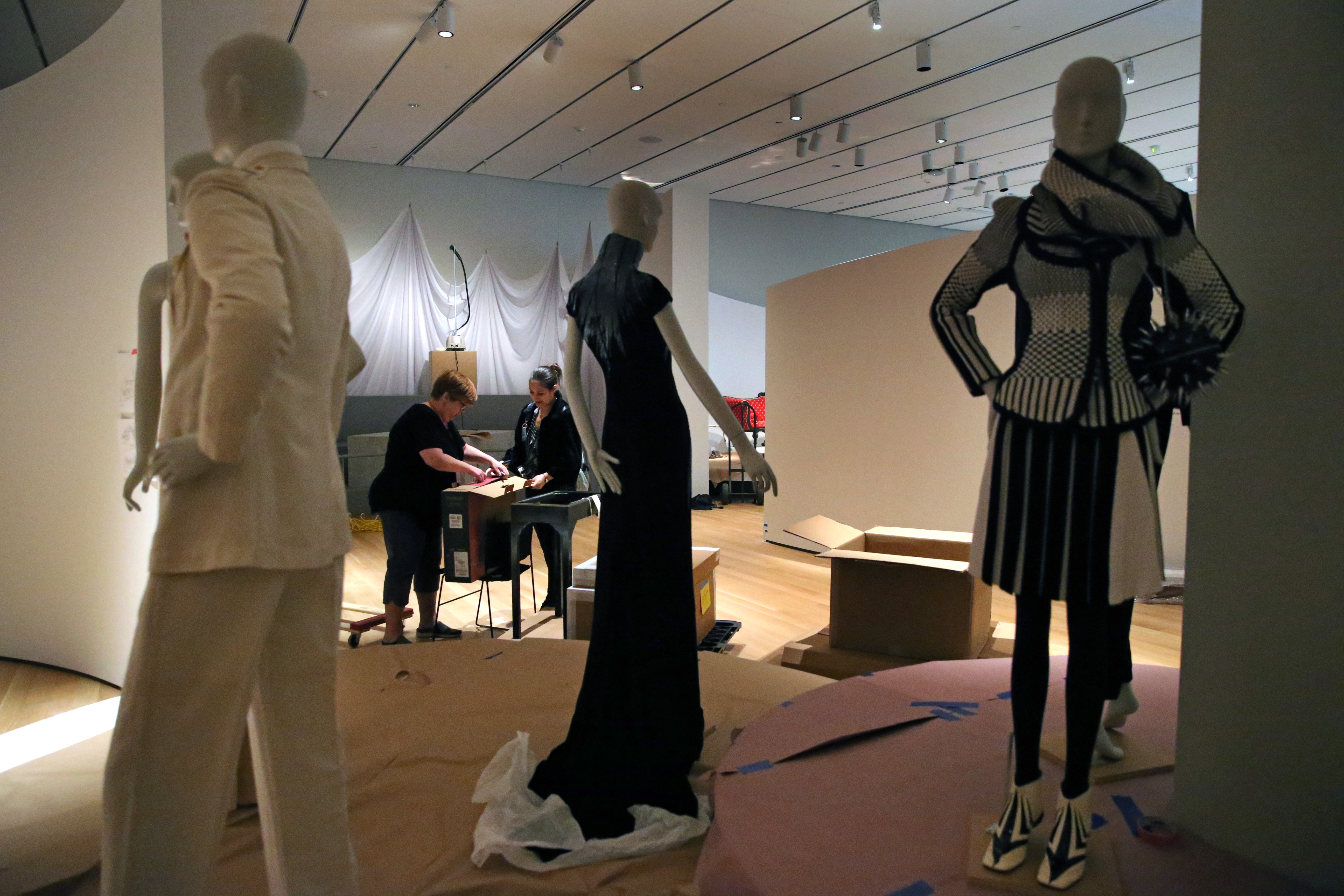 A fashion exhibit has been installed in the new wing at the Peabody-Essex Museum in Salem.