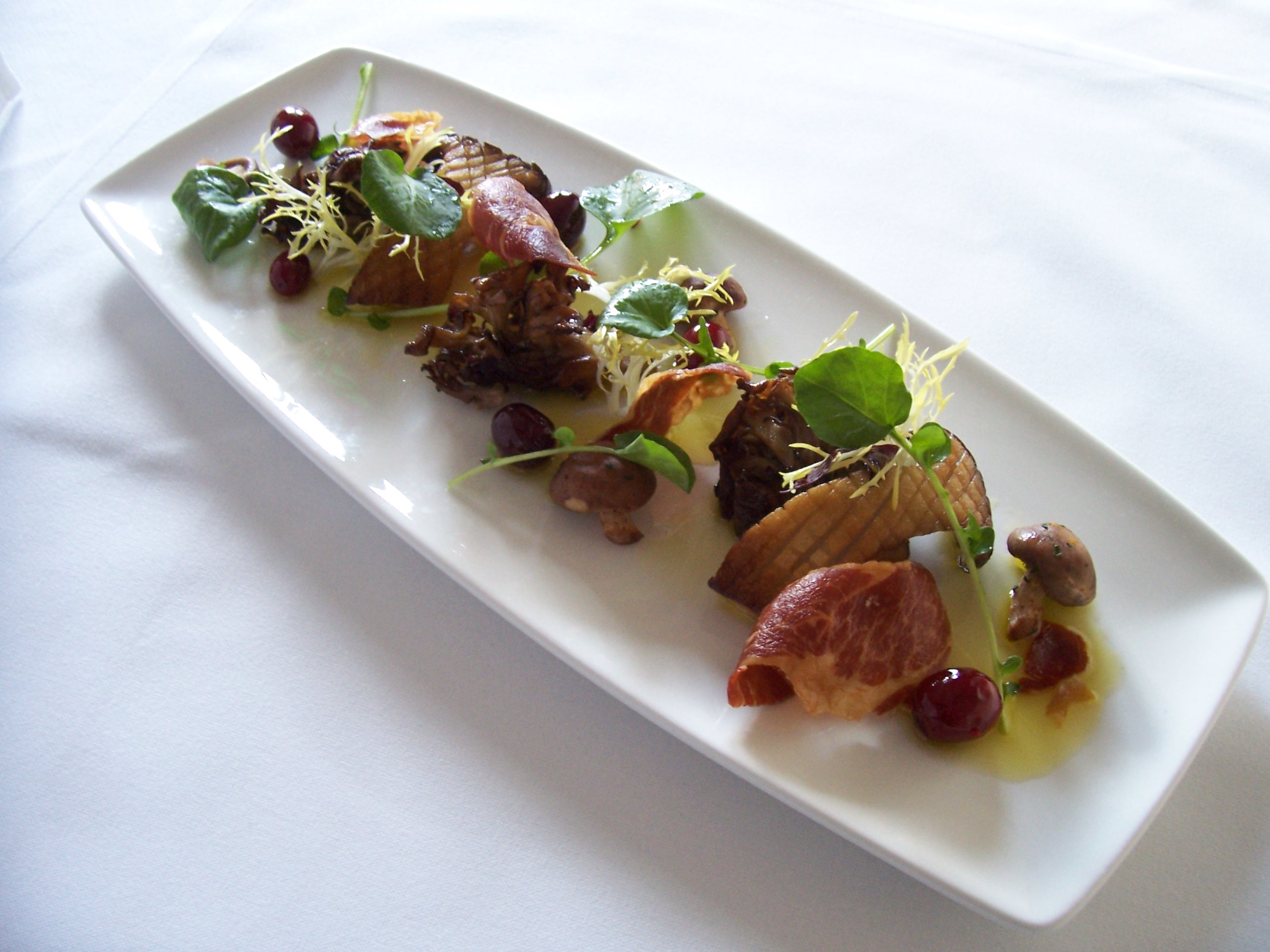 An appetizer of mushrooms at the Goldener Hirsch Inn.