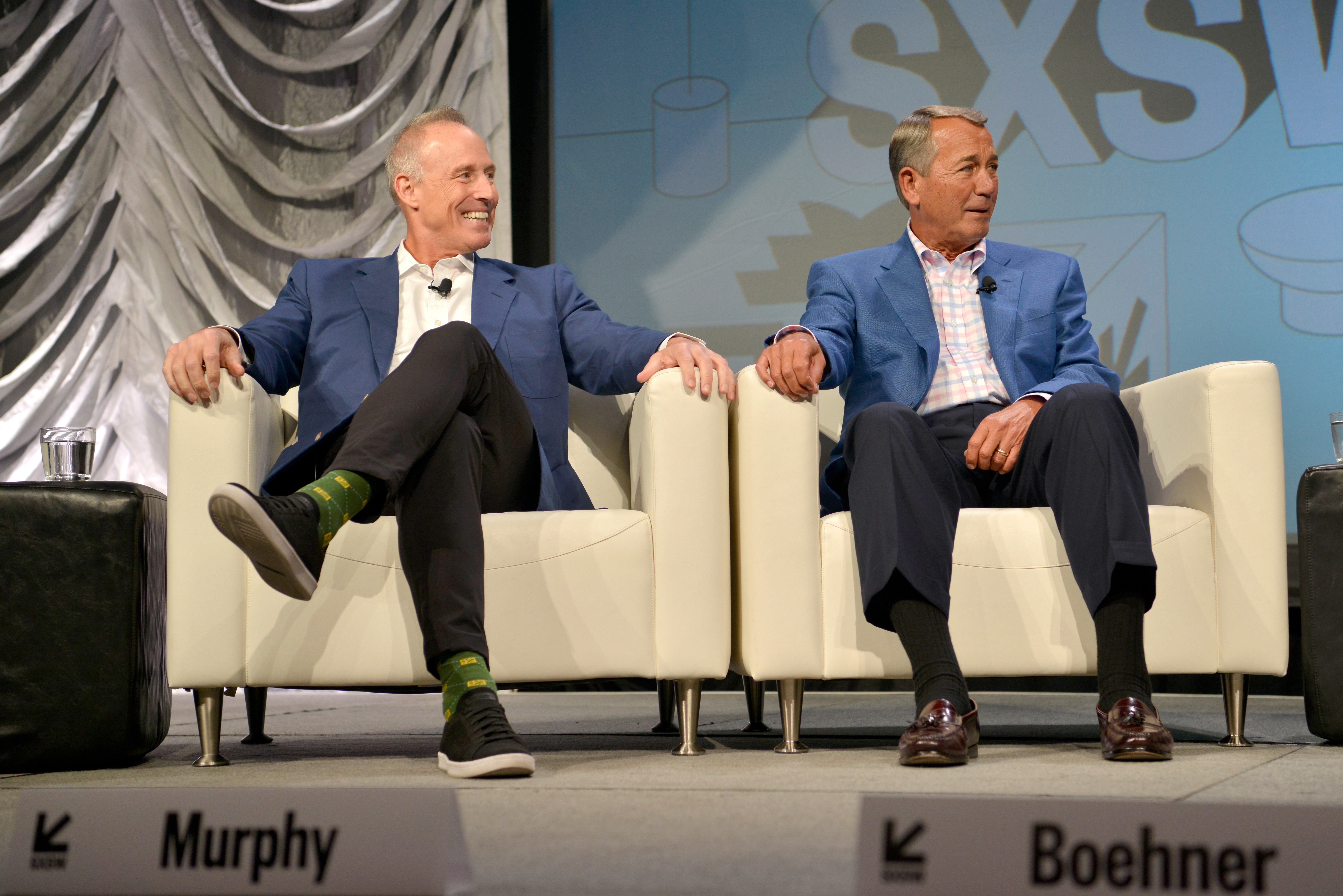Acreage’s chief executive Kevin Murphy (left) and former US House speaker John Boehner, who was appointed to the Acreage board, shared a stage during the 2019 SXSW Conference and Festivals in Austin this month.