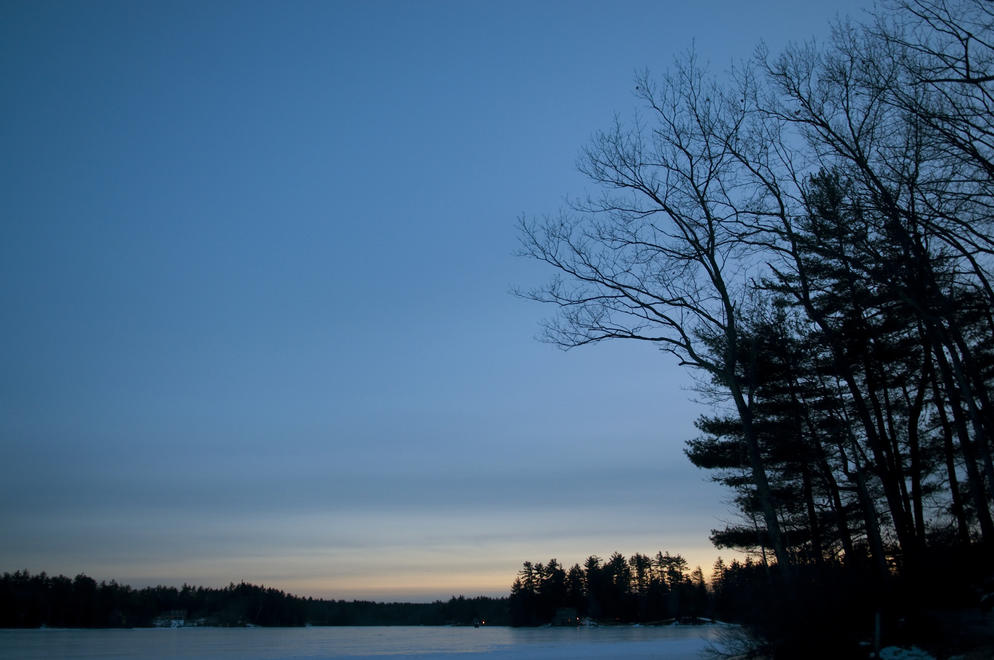Ice-covered Phillips Pond.