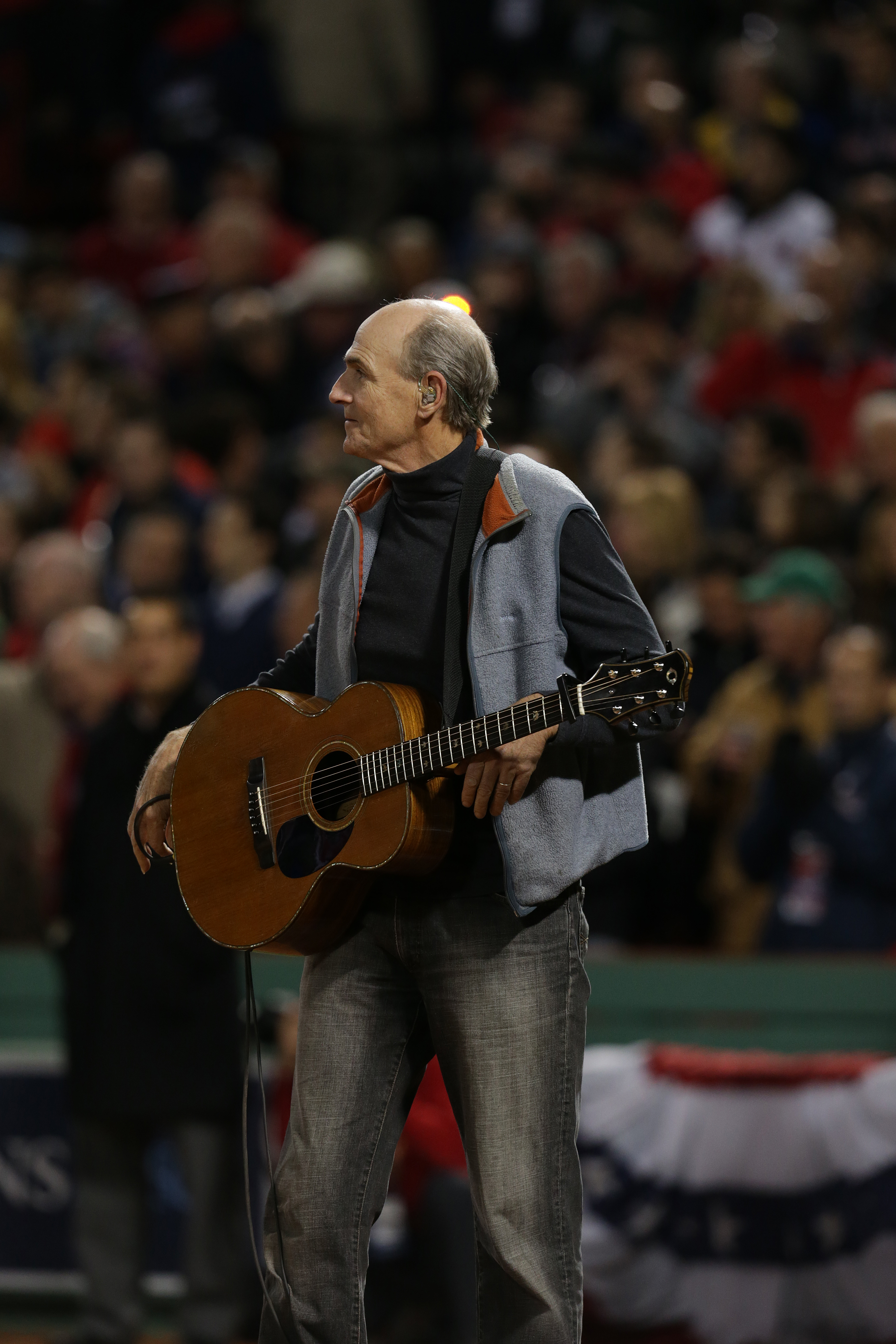 James Taylor sang the national anthem before Game 2 on Thursday.