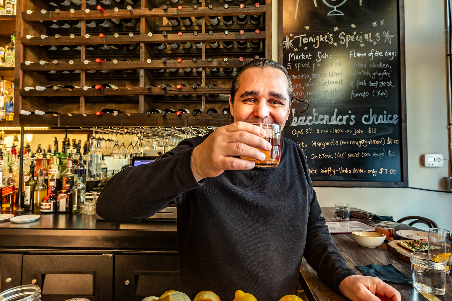 Bartender Carl Bester at A&P Bar.