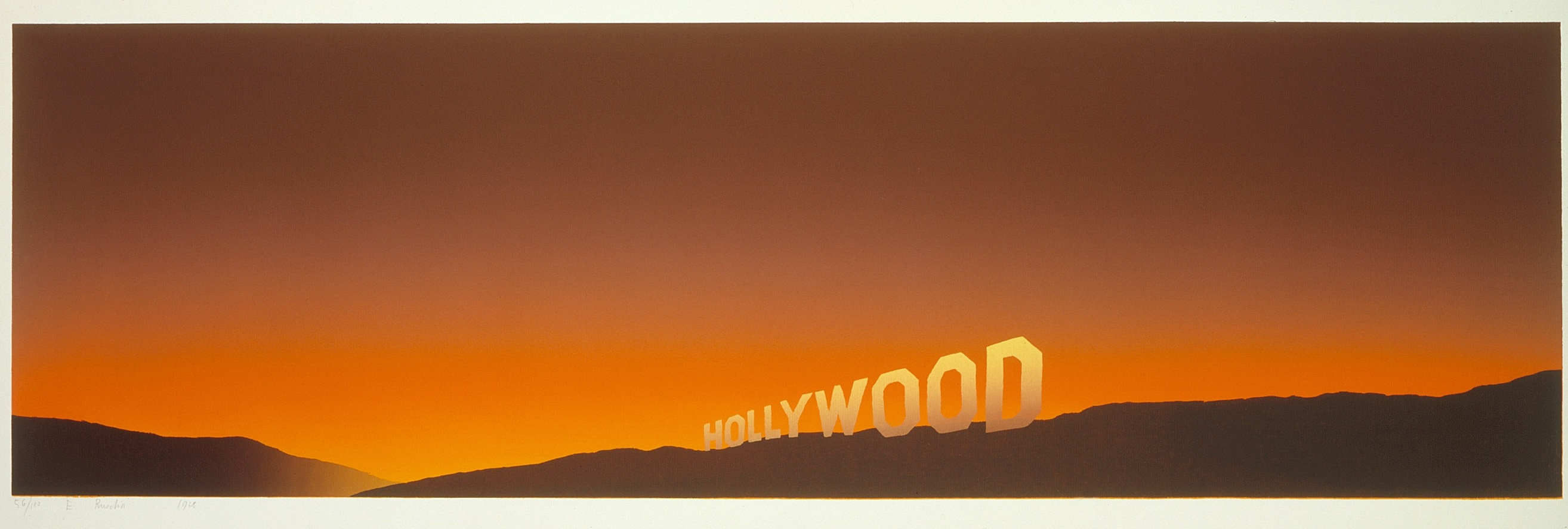 Ruscha’s “Hollywood” (1968).