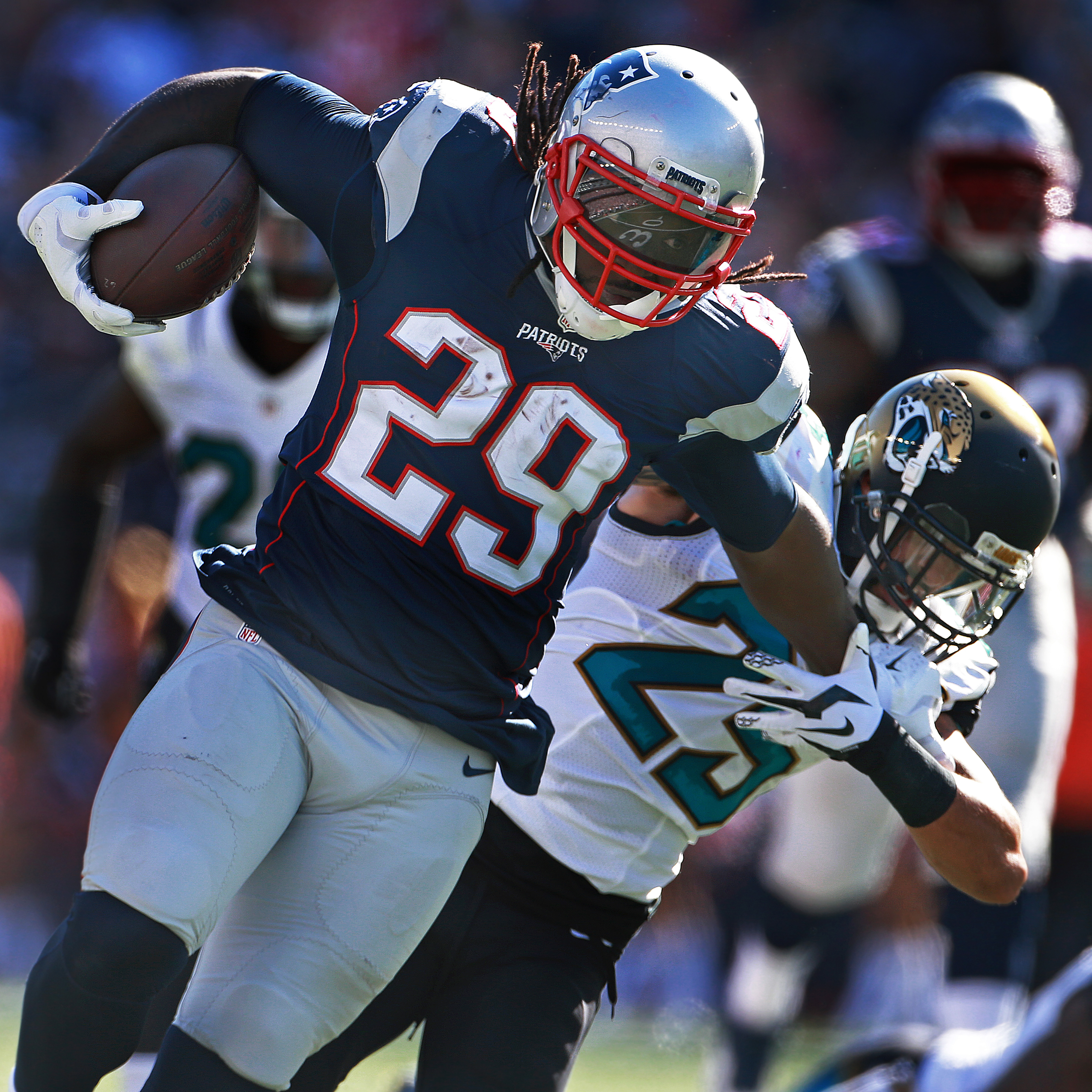 LeGarrette Blount rushed for three scores against the Jaguars.