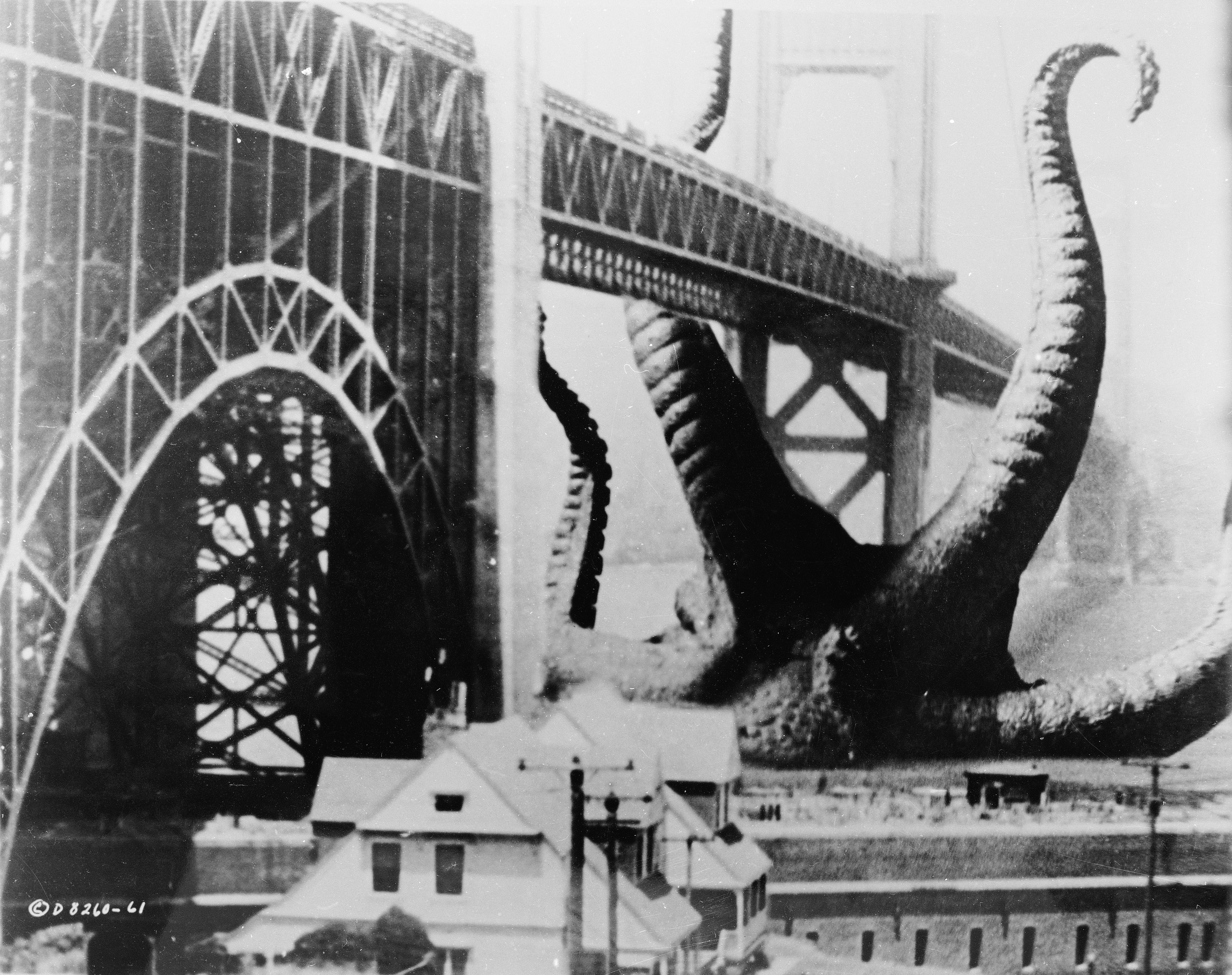 Octopus vs. bridge in “It Came From Beneath the Sea.”