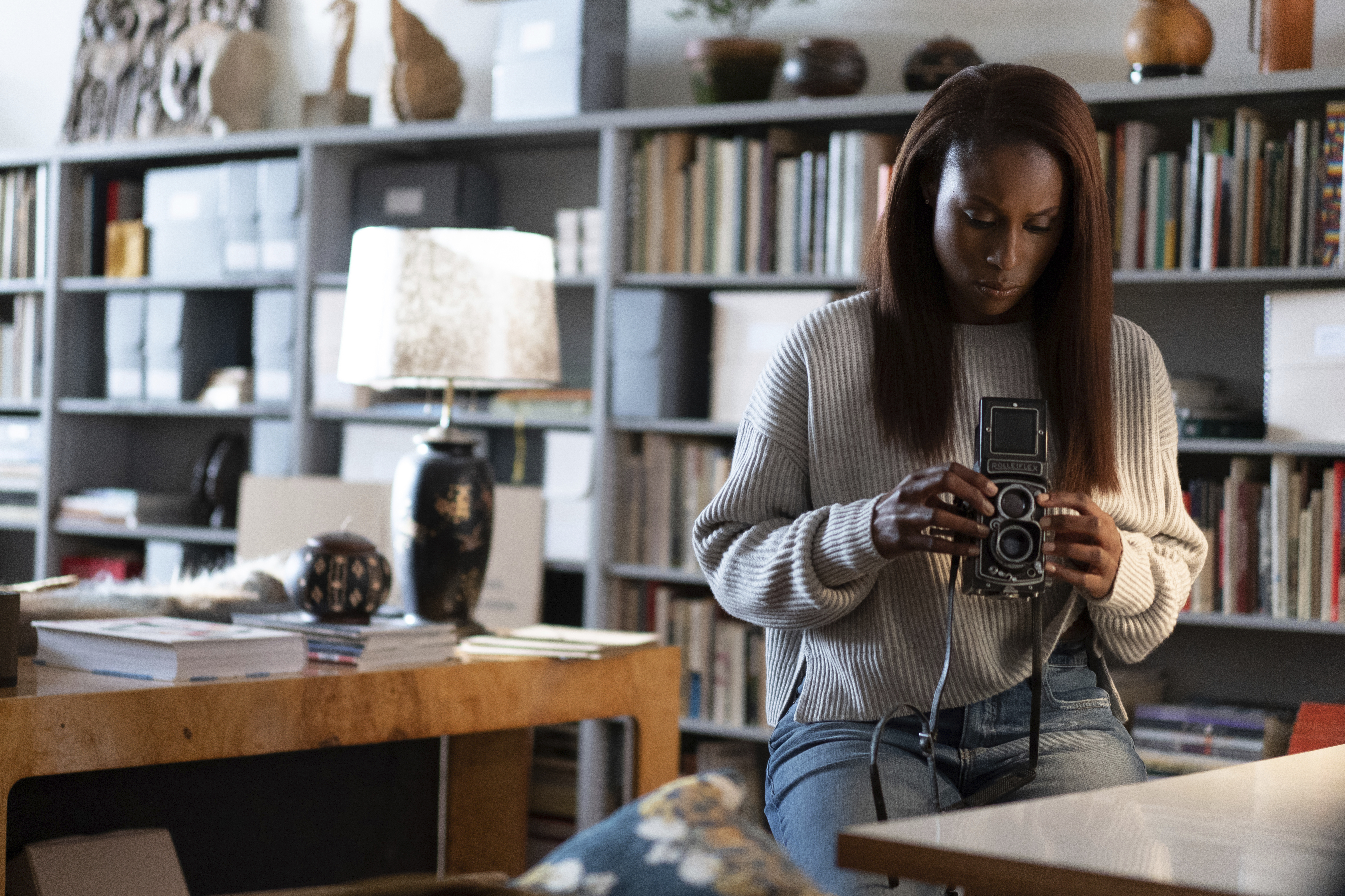 This image released by Universal Pictures shows Issa Rae in a scene from "The Photograph."
