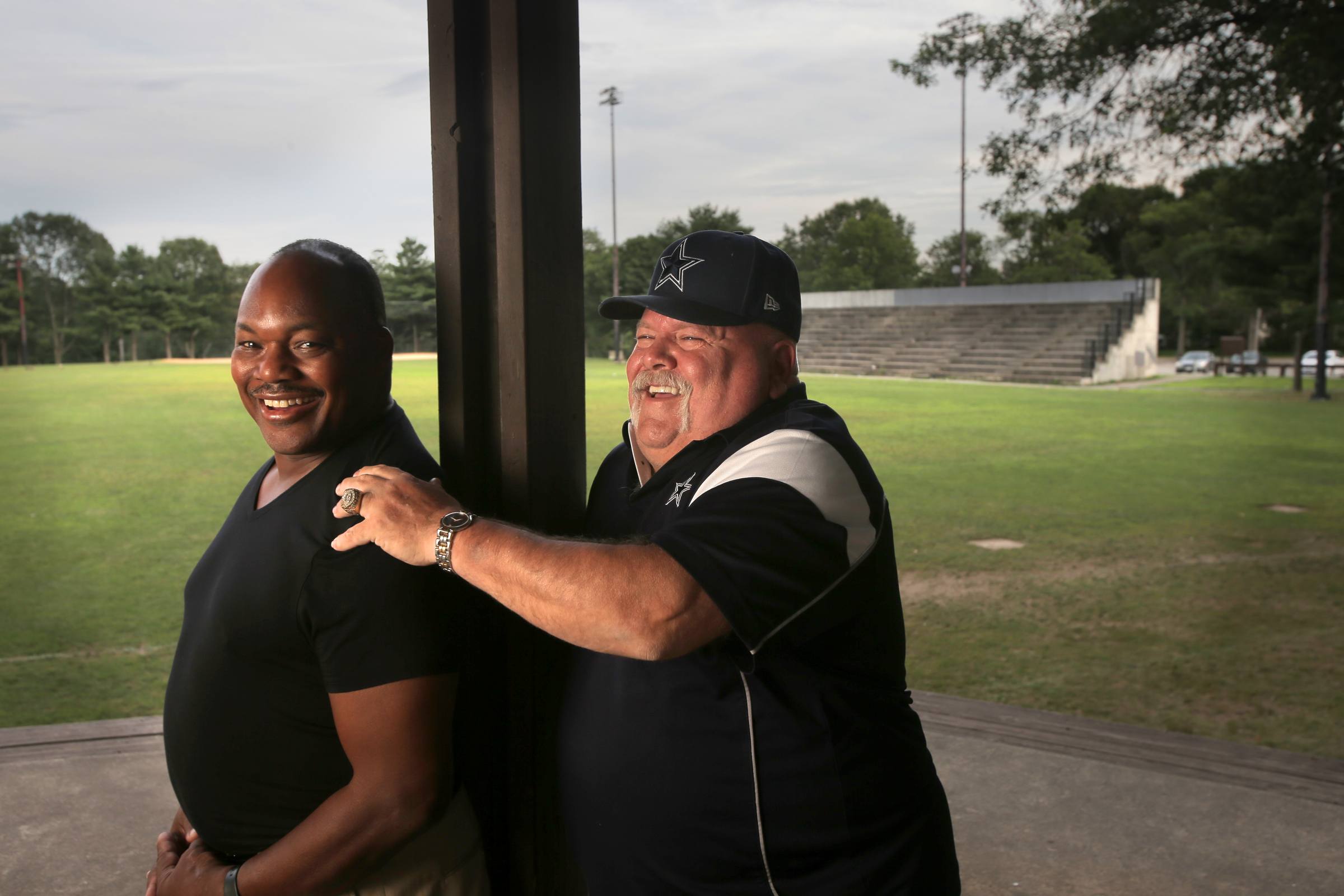 Rich Young and Larry DeVoe at Kelly Field today.