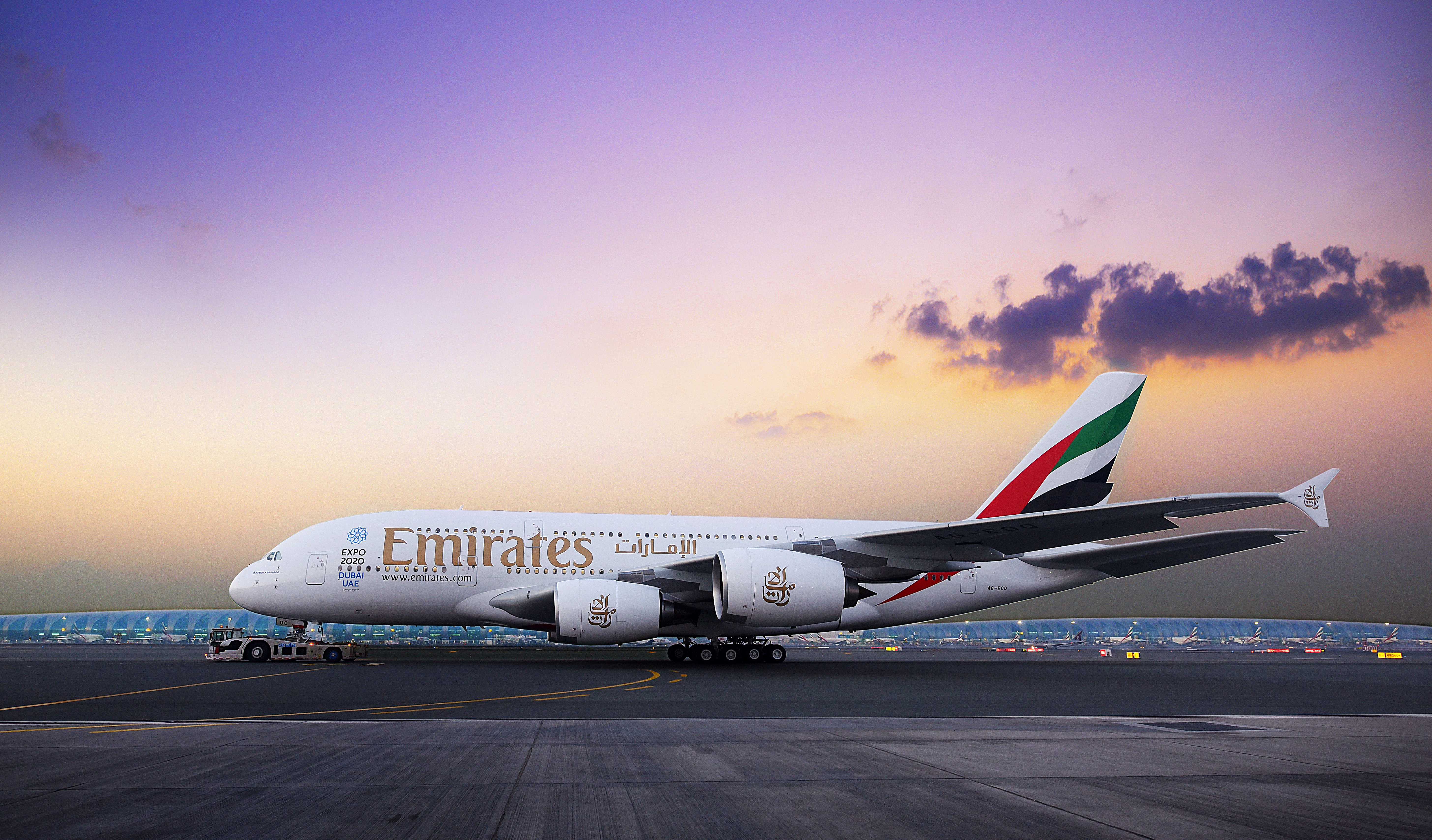 An Emirates A380, the largest passenger jet currently in the skies.