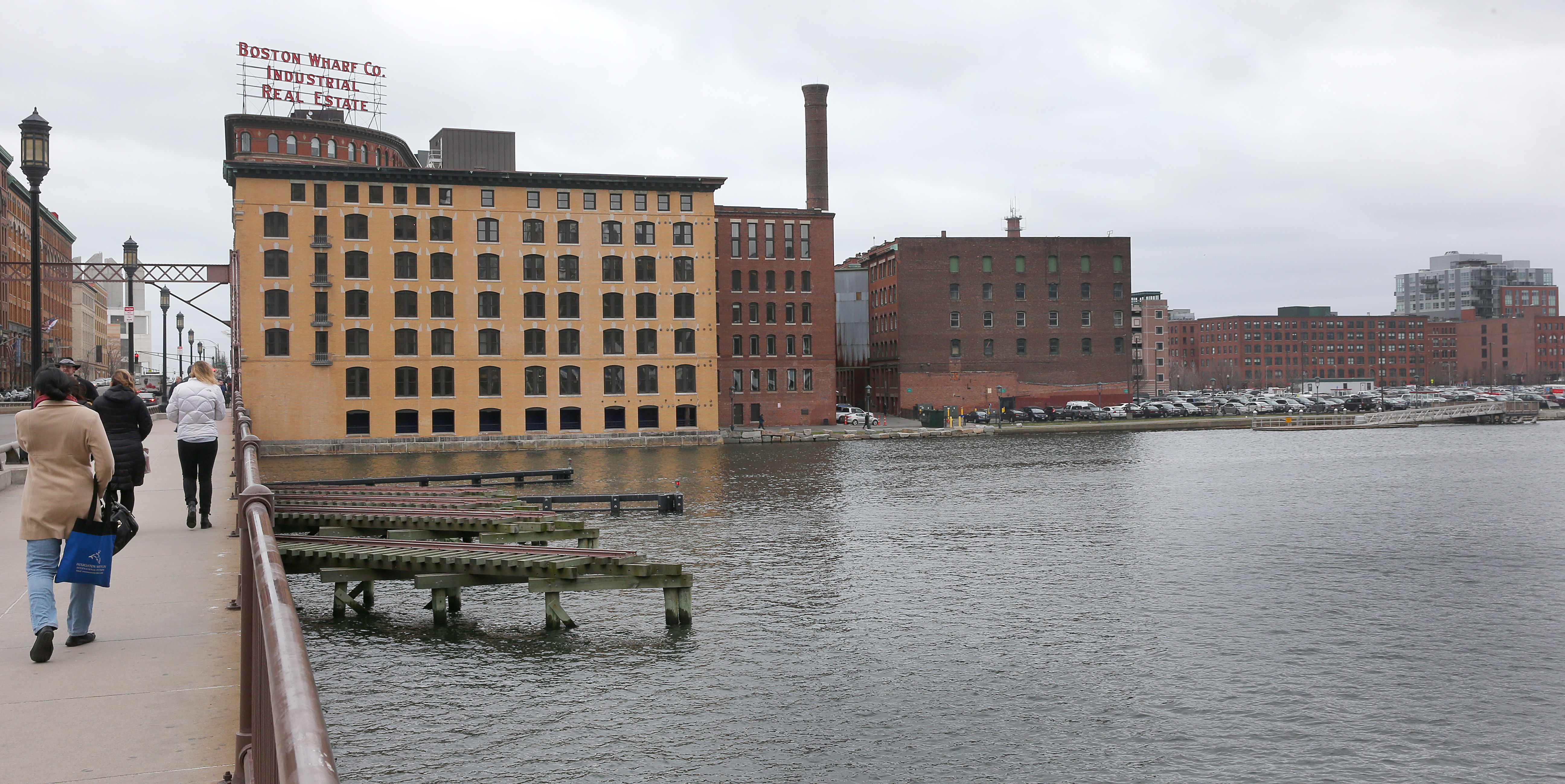 The site of the soon-to-be GE Boston headquarters along South Boston’s Fort Point Channel, where several existing buildings will be rehabbed and an additional one built.