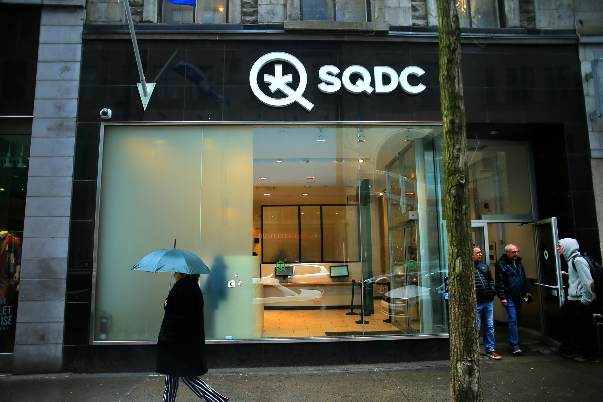 A downtown Montreal storefront of the Société Québécoise du Cannabis, the regulatory agency for marijuana.