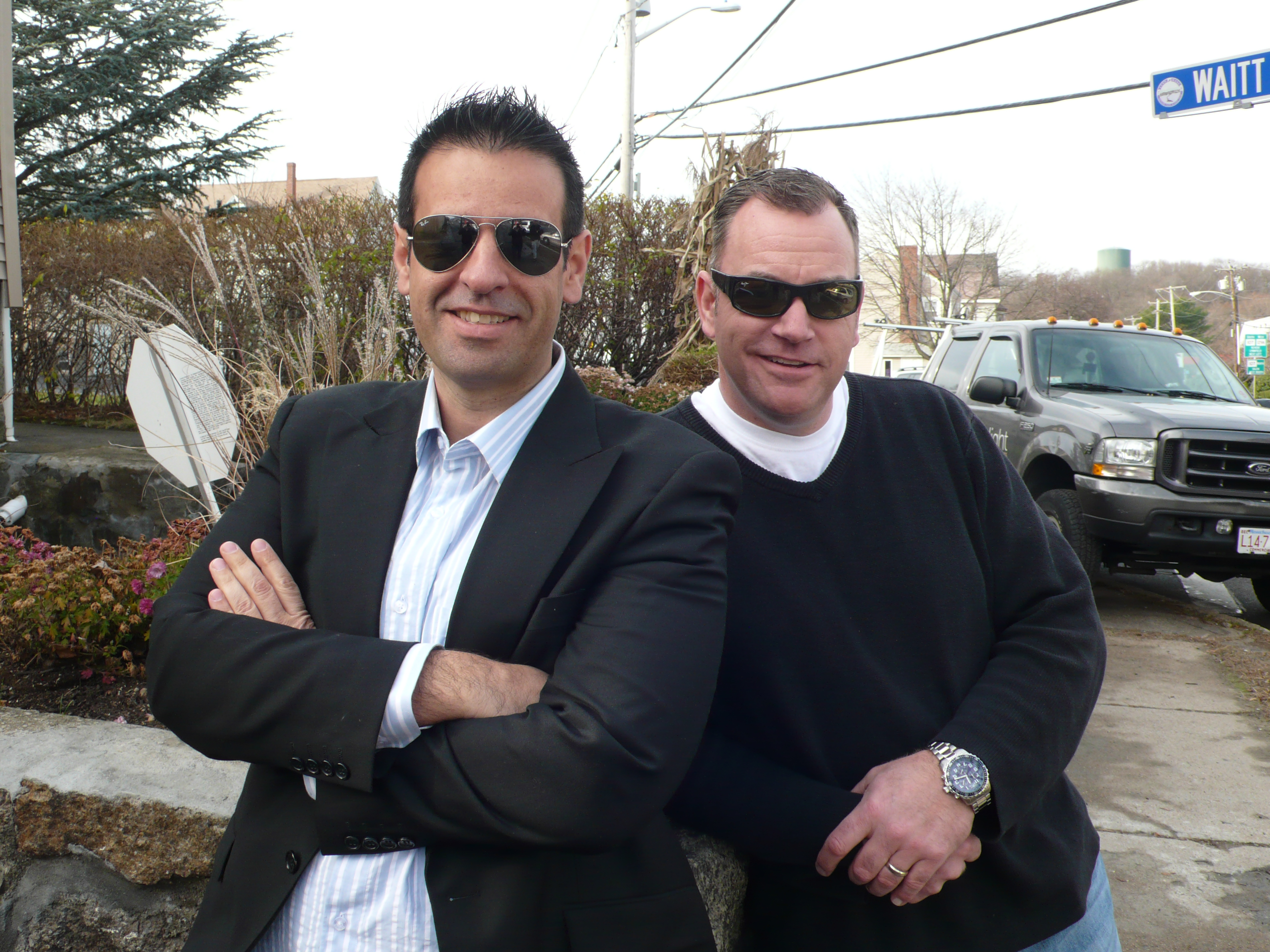 Peter Souhleris (left) and Dave Seymour, stars of the A&E show “Flipping Boston,” are hooked on this real estate game.