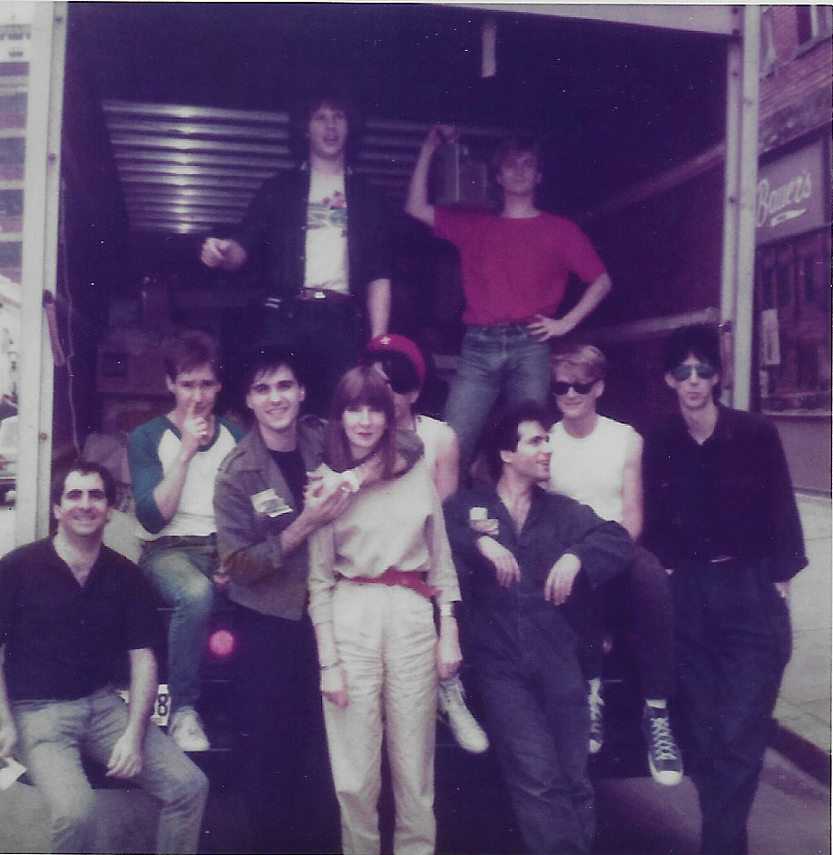 The author, second from right, hanging with The Cars’ Ric Ocasek, right, and Julia Channing Bell, center, in the arms of Ministry’s Al Jourgensen.