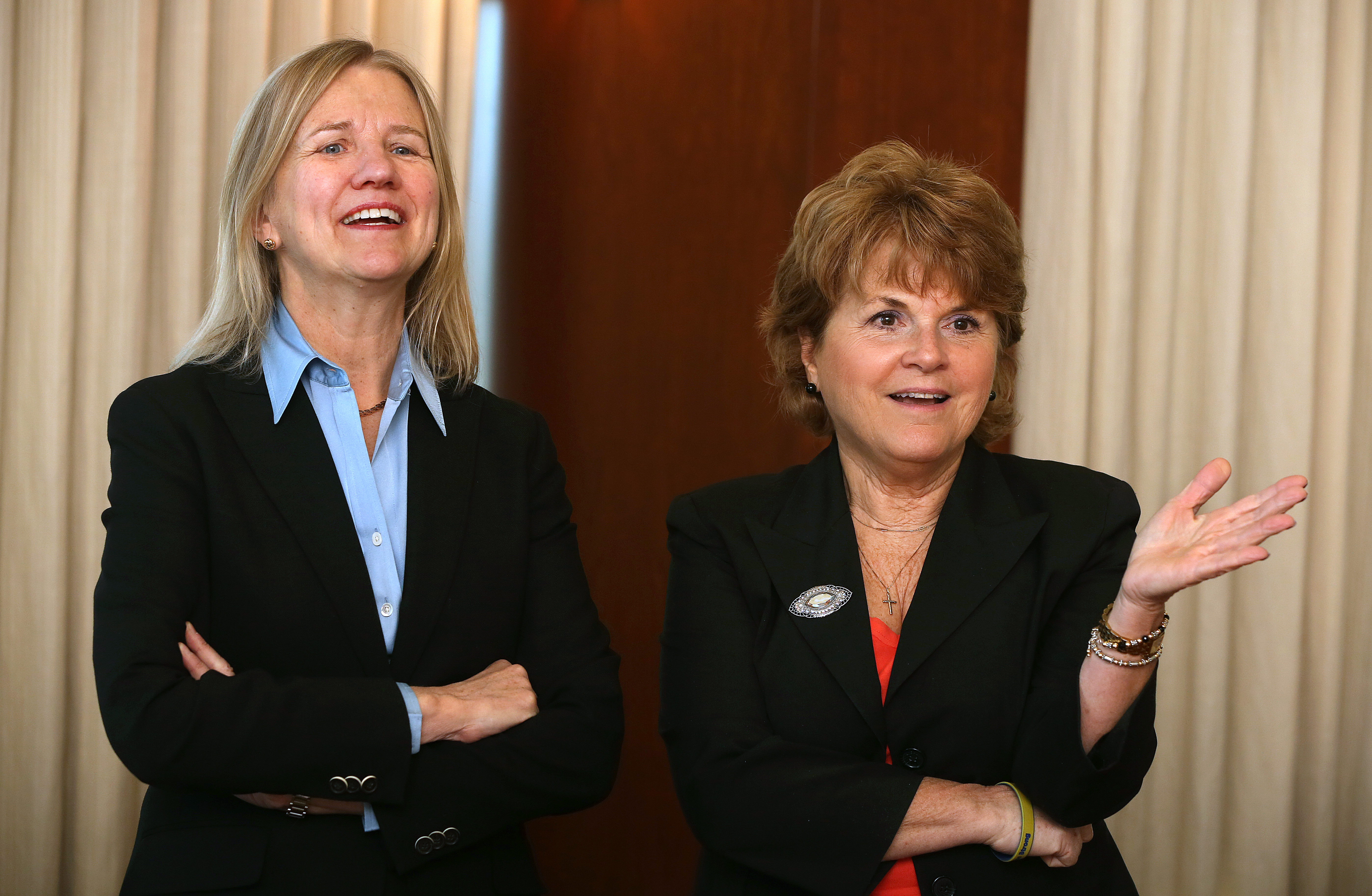 Both Fay Donohue (left) and Pamela Reeve also feel it is important to have a sponsor.