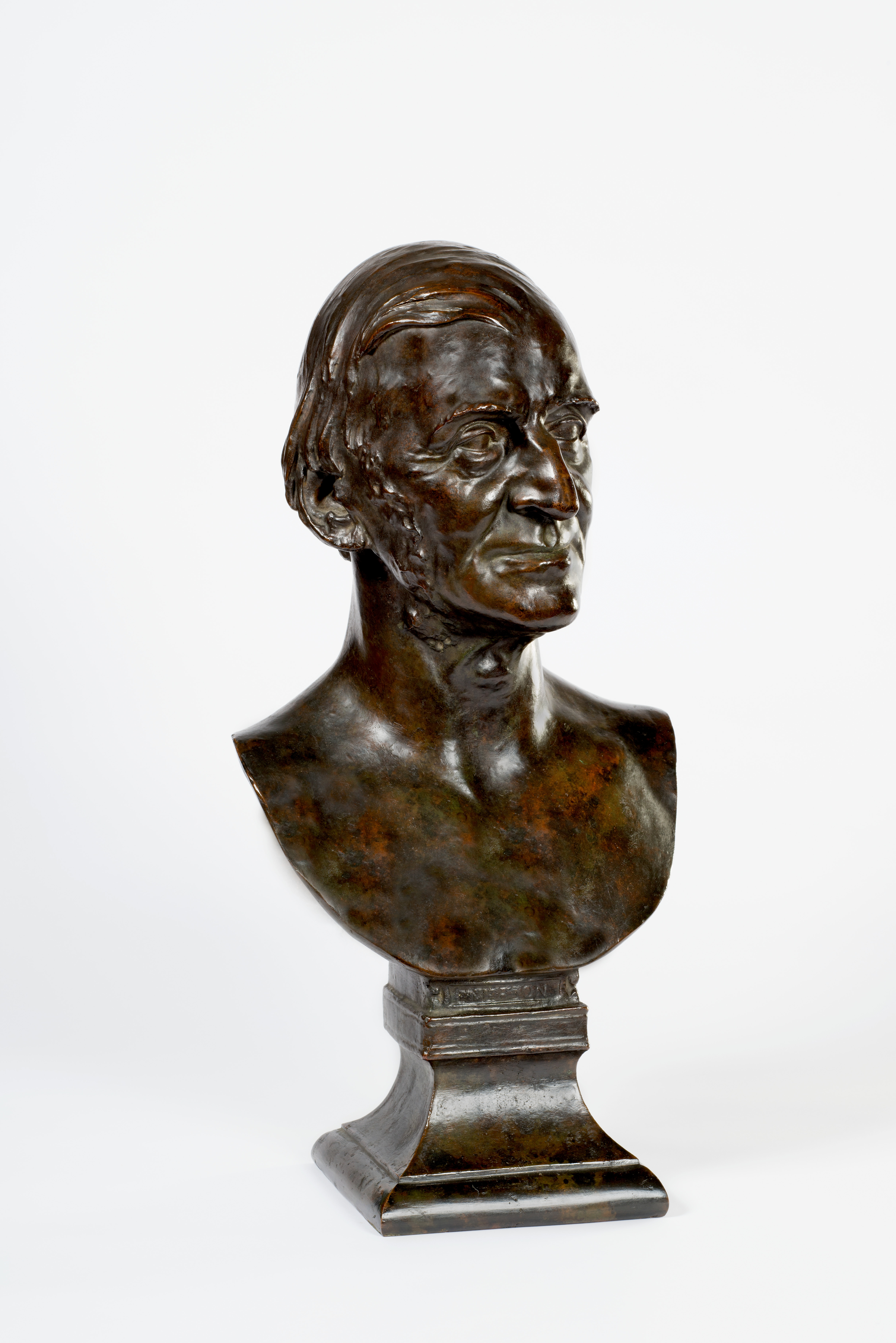 Ralph Waldo Emerson sat some 30 times for French in 1879. Viewing the bust, Emerson said: “That is the face that I shave.”