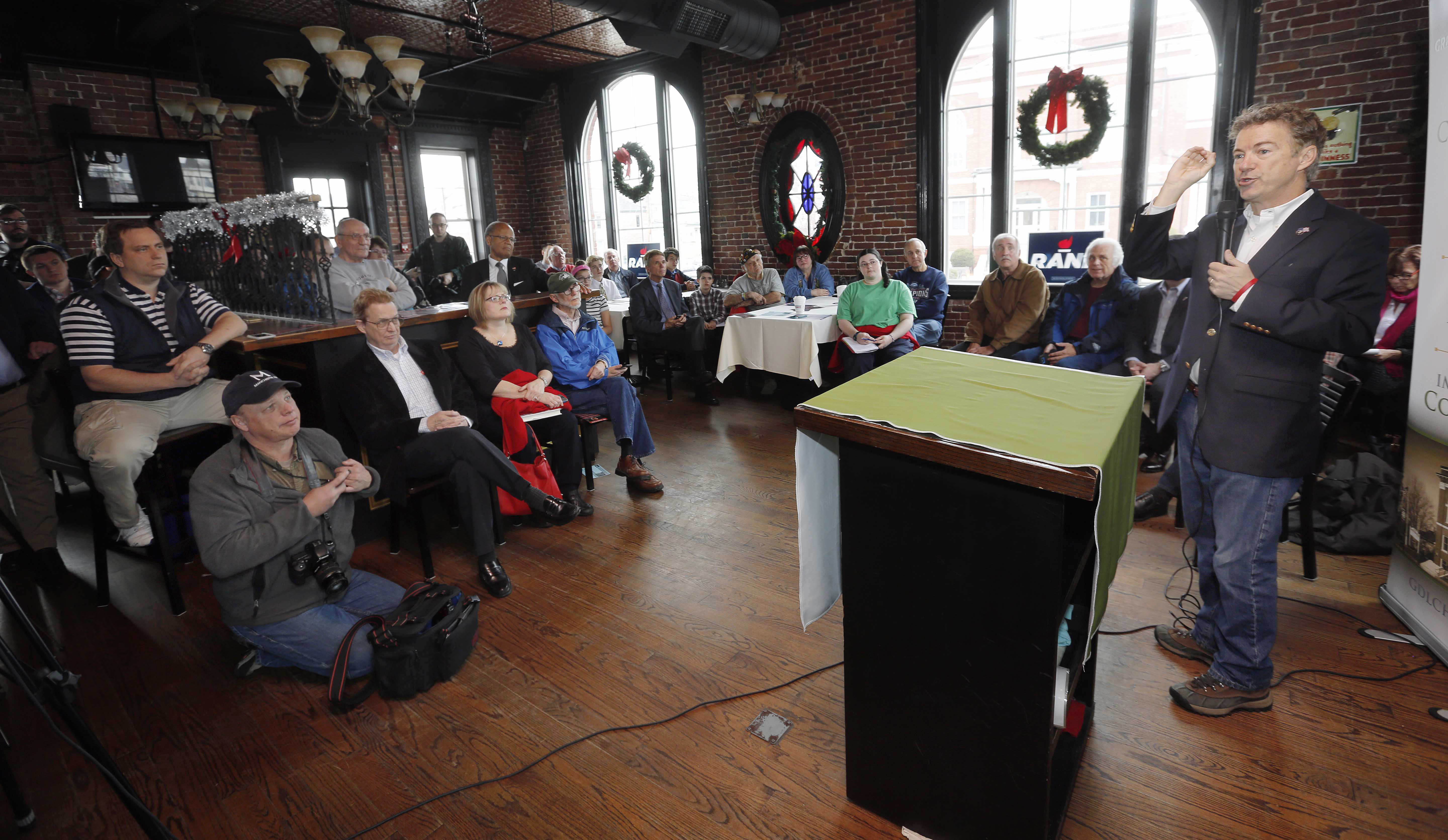 Rand Paul spoke in Derry, N.H., on Friday.