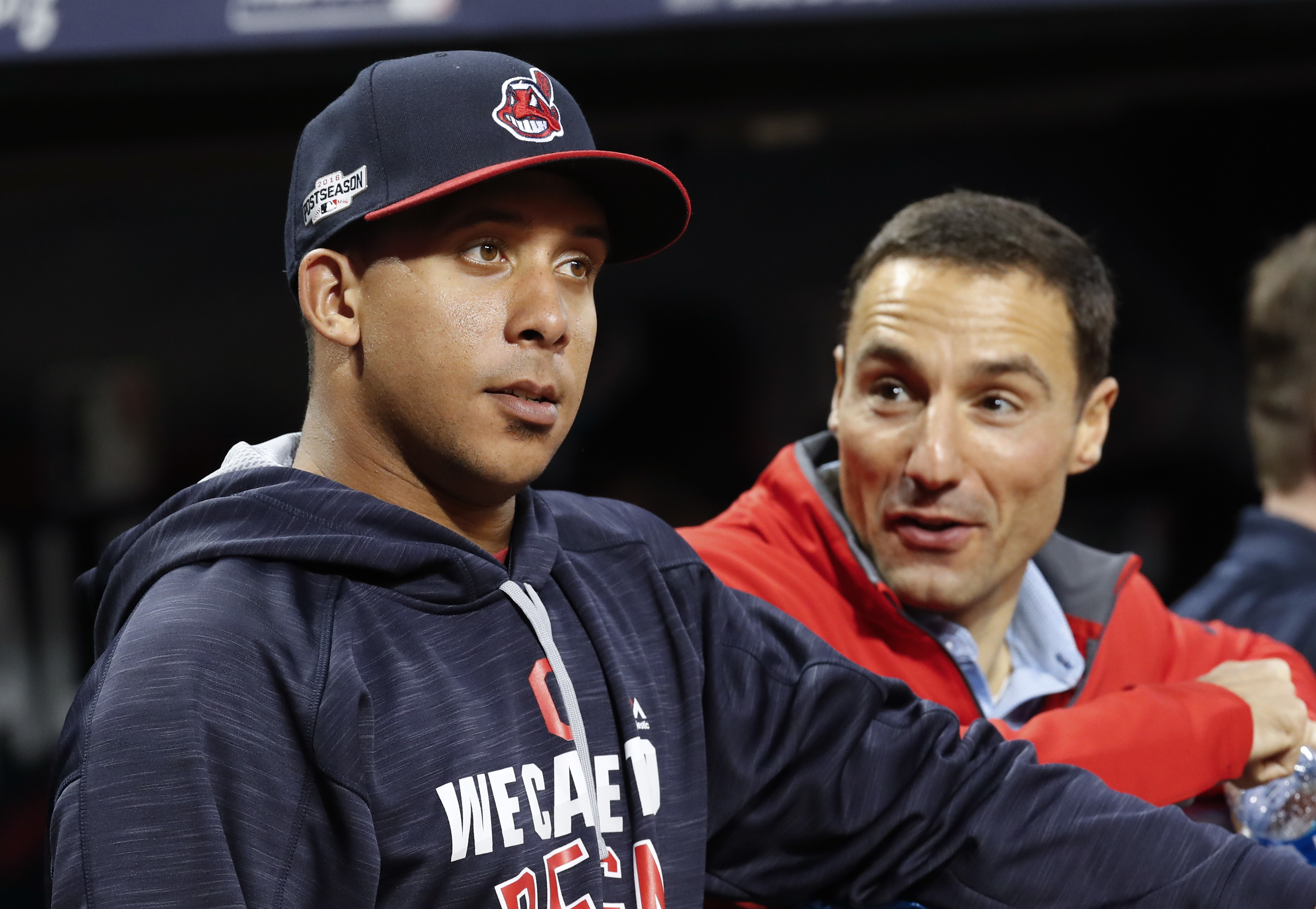 Chris Antonetti (right) is Cleveland’s president of baseball operations.