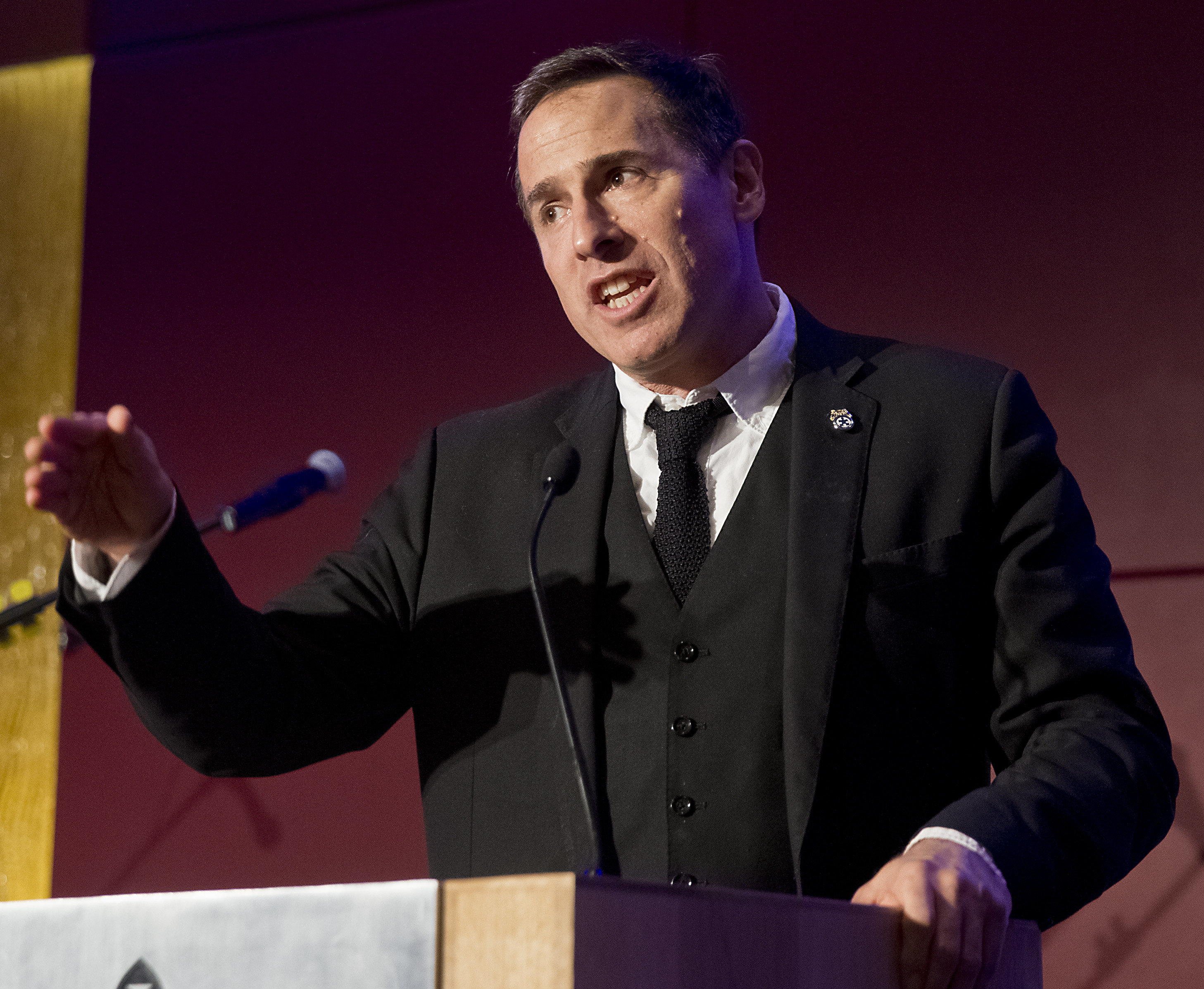Filmmaker David O. Russell speaks at the Light Up the Night Gala for Autism.
