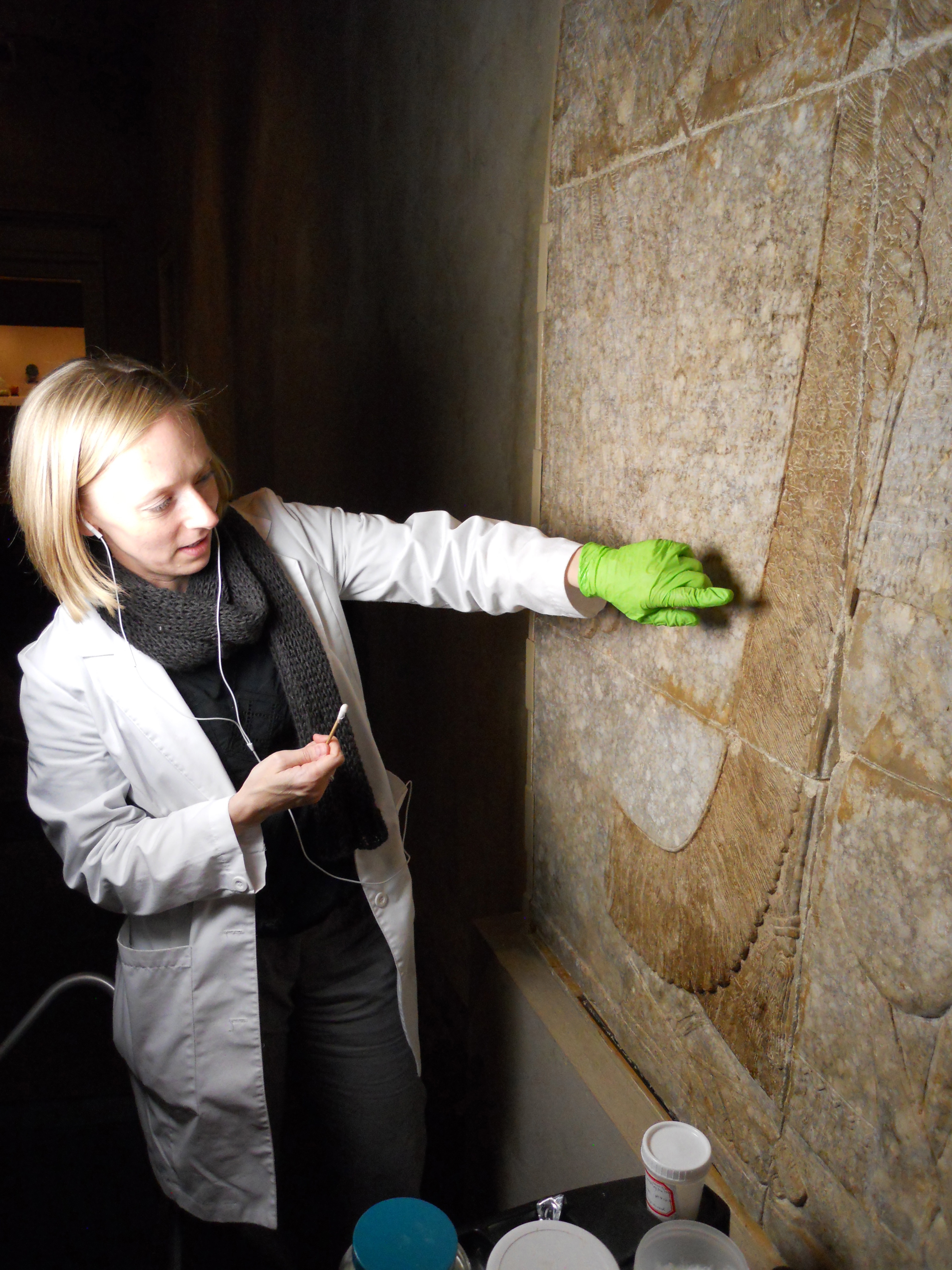 Conservator Kari Kipper at Worcester Art Museum.