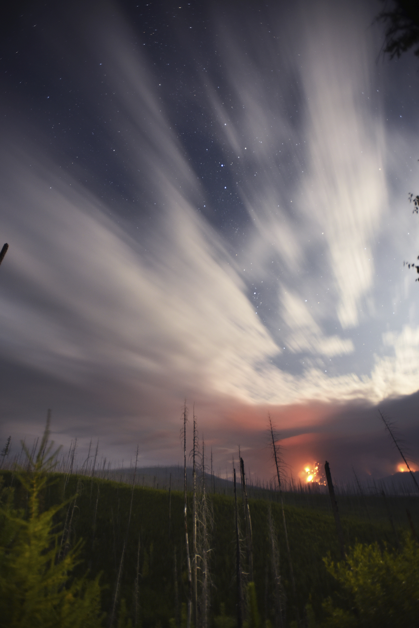 A wildfire in Glacier National Park in Montana early last month.