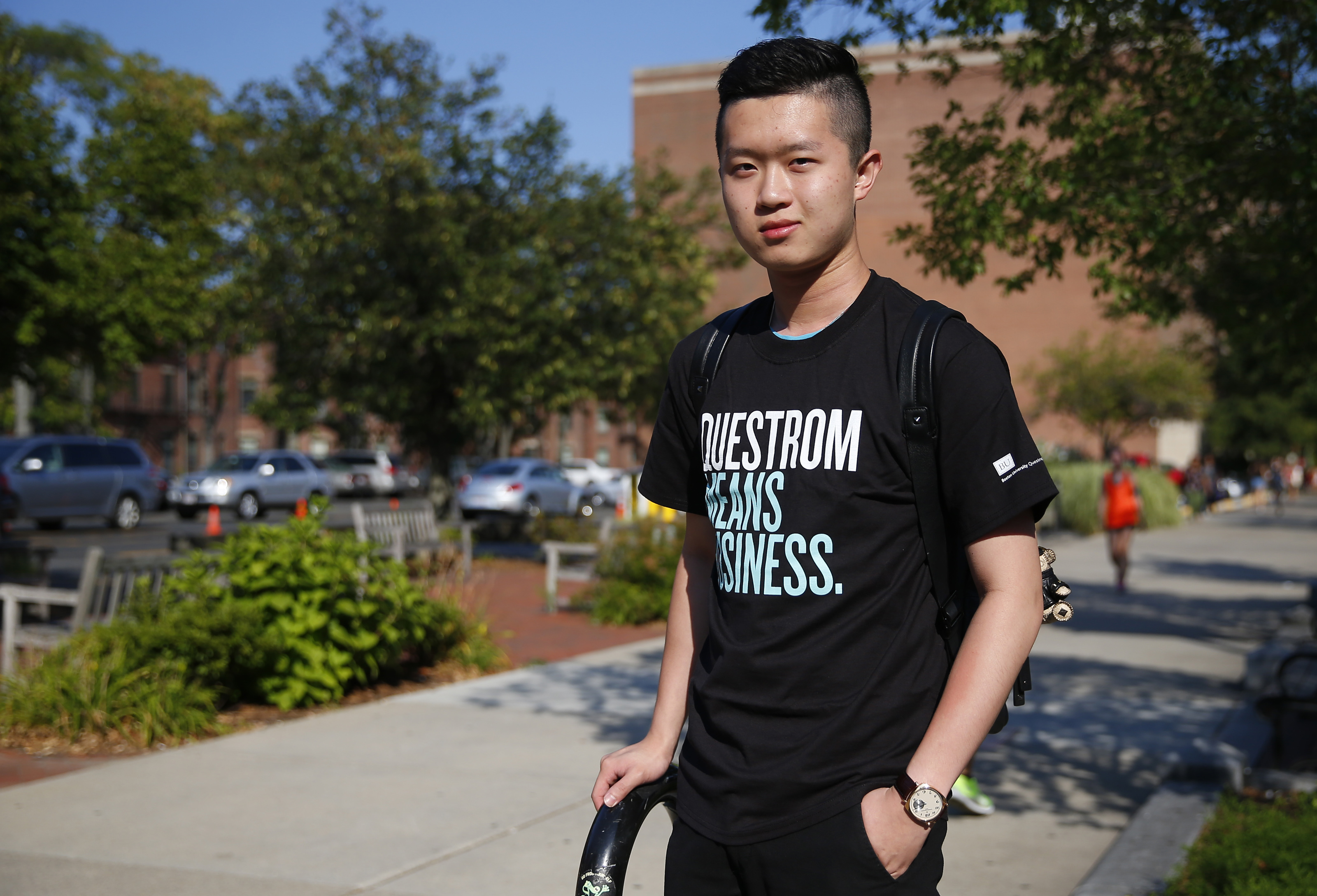 Garin Guo, a BU freshman from Shanghai, said his family hopes to buy a house in the US in order to open a bank account.