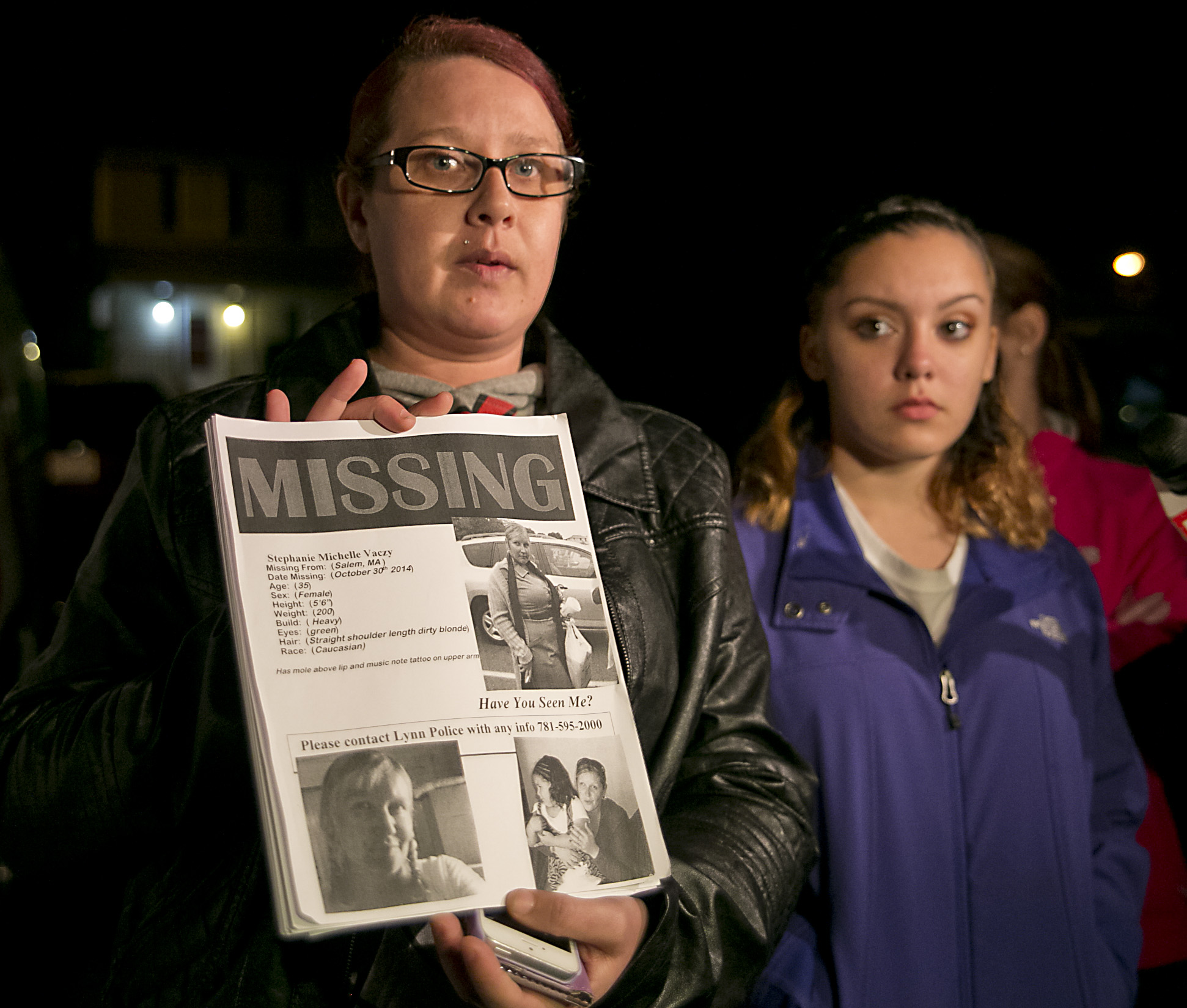On Monday, Karissa Vaczy (left) talked about her sister, Stephanie Michelle Vaczy, who had been missing since Oct. 30. On Tuesday, Karissa posted on her Facebook page that Stephanie had been located.