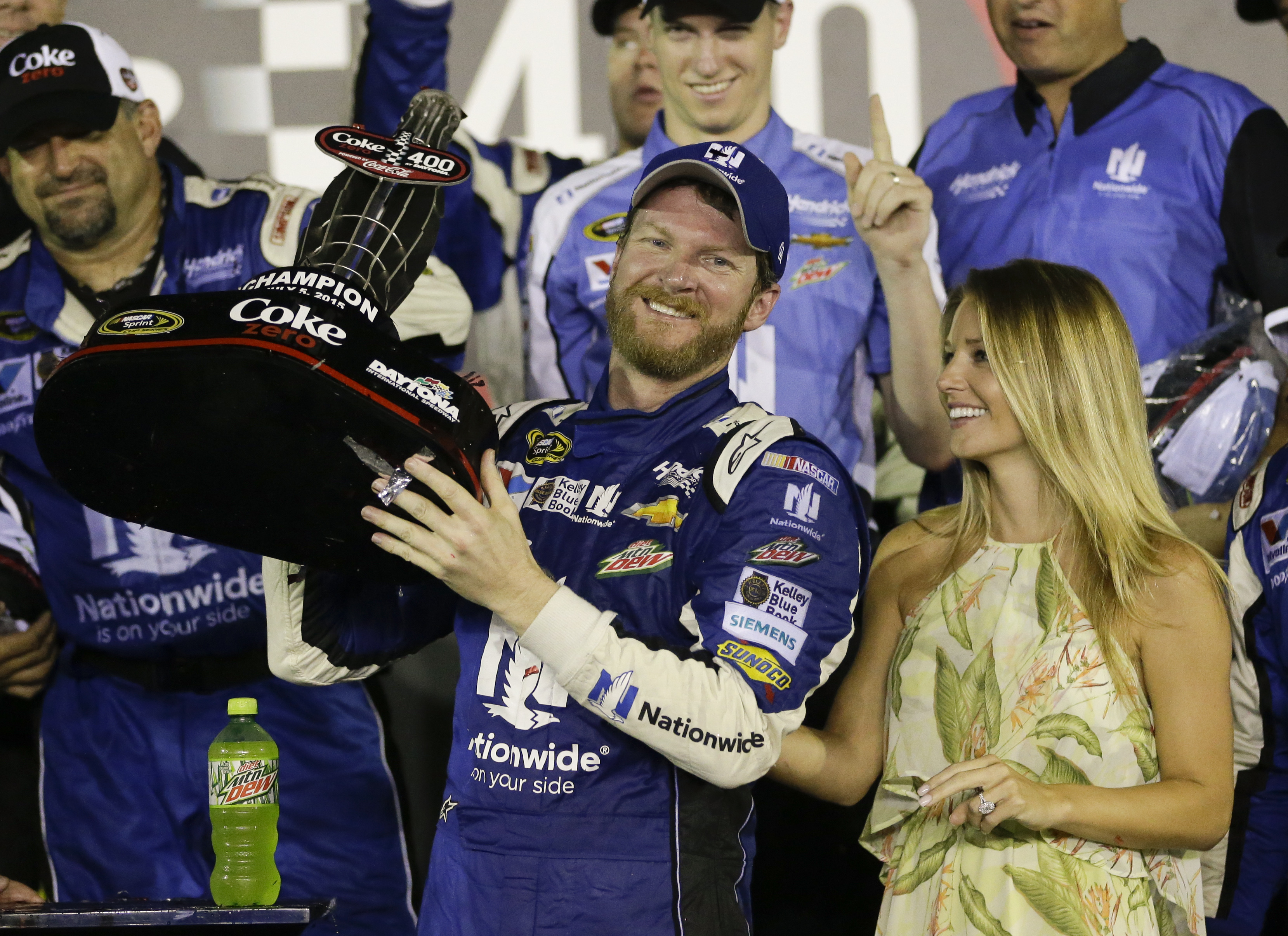 Dale Earnhardt Jr. won the race, but most attention after the race was focused on the devastating crash.