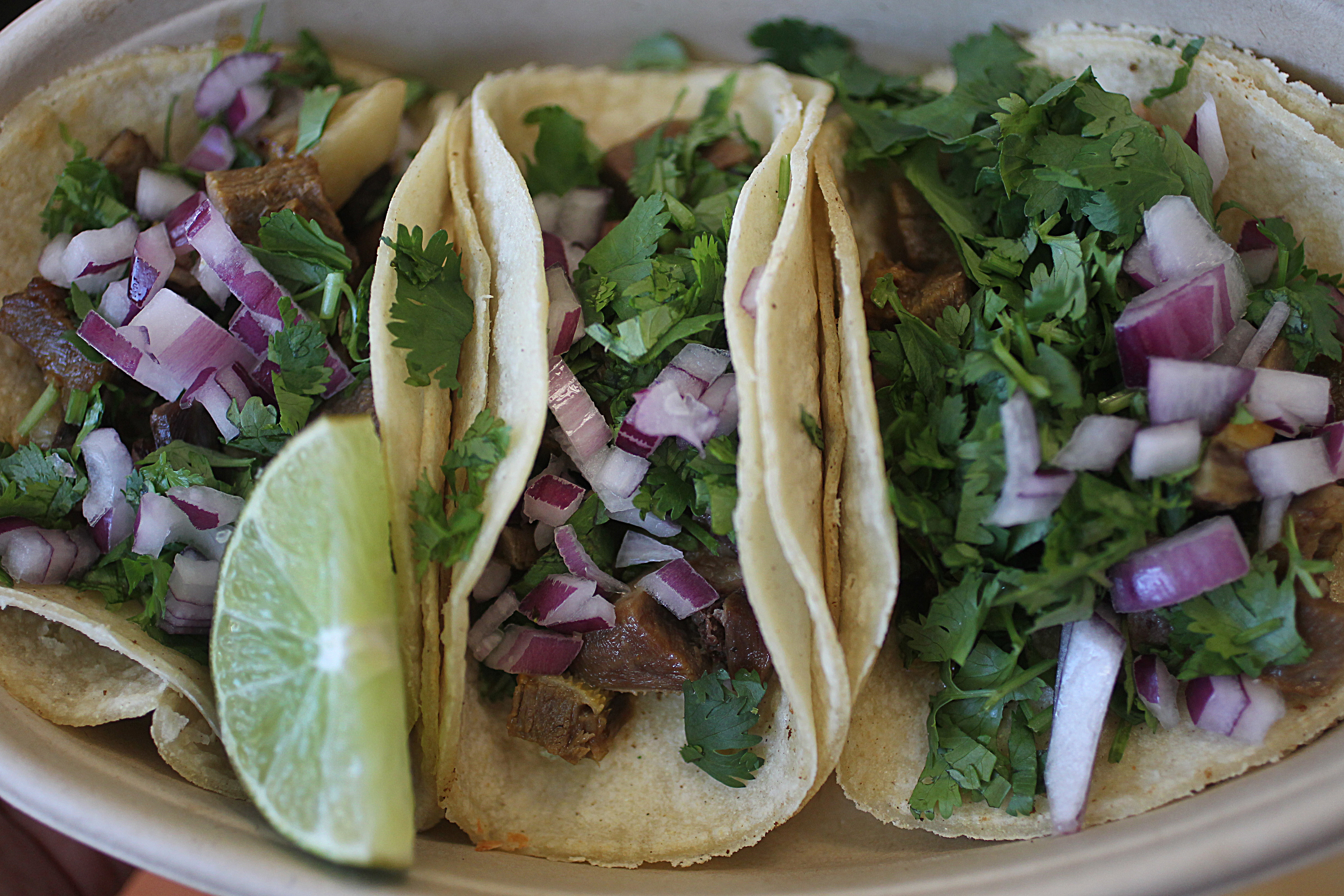 Beef tongue tacos.
