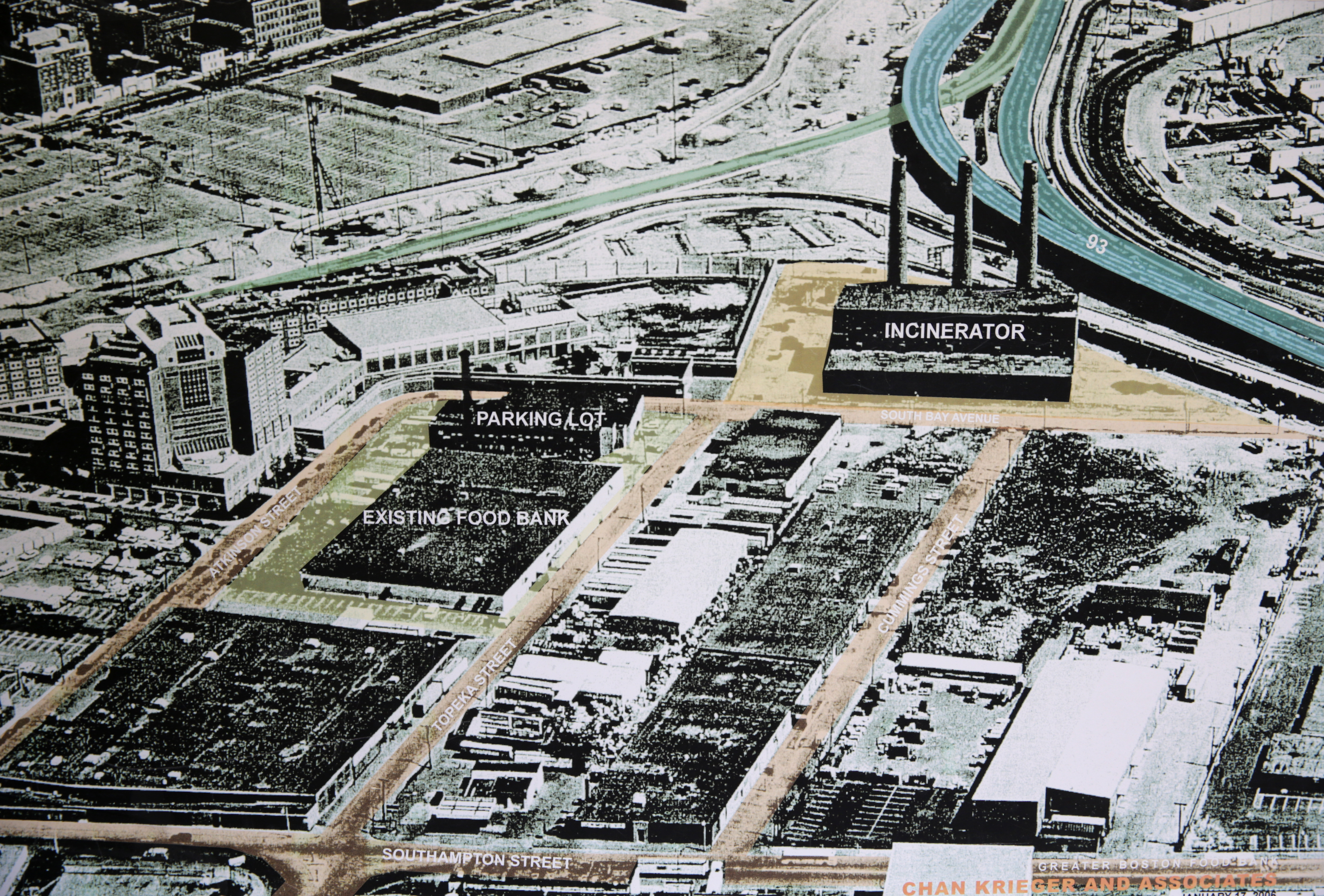 Also in D’Amato’s office is a 1970s aerial photo of the neighborhood, including the South Bay incinerator.