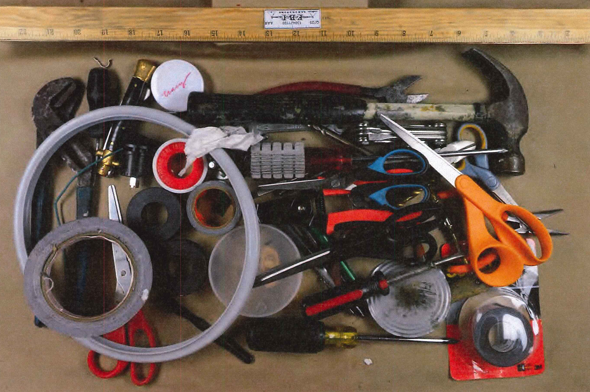 Evidence that was presented at the trial of Dzhokhar Tsarnaev included tools and pressure cooker parts from the Cambridge apartment.