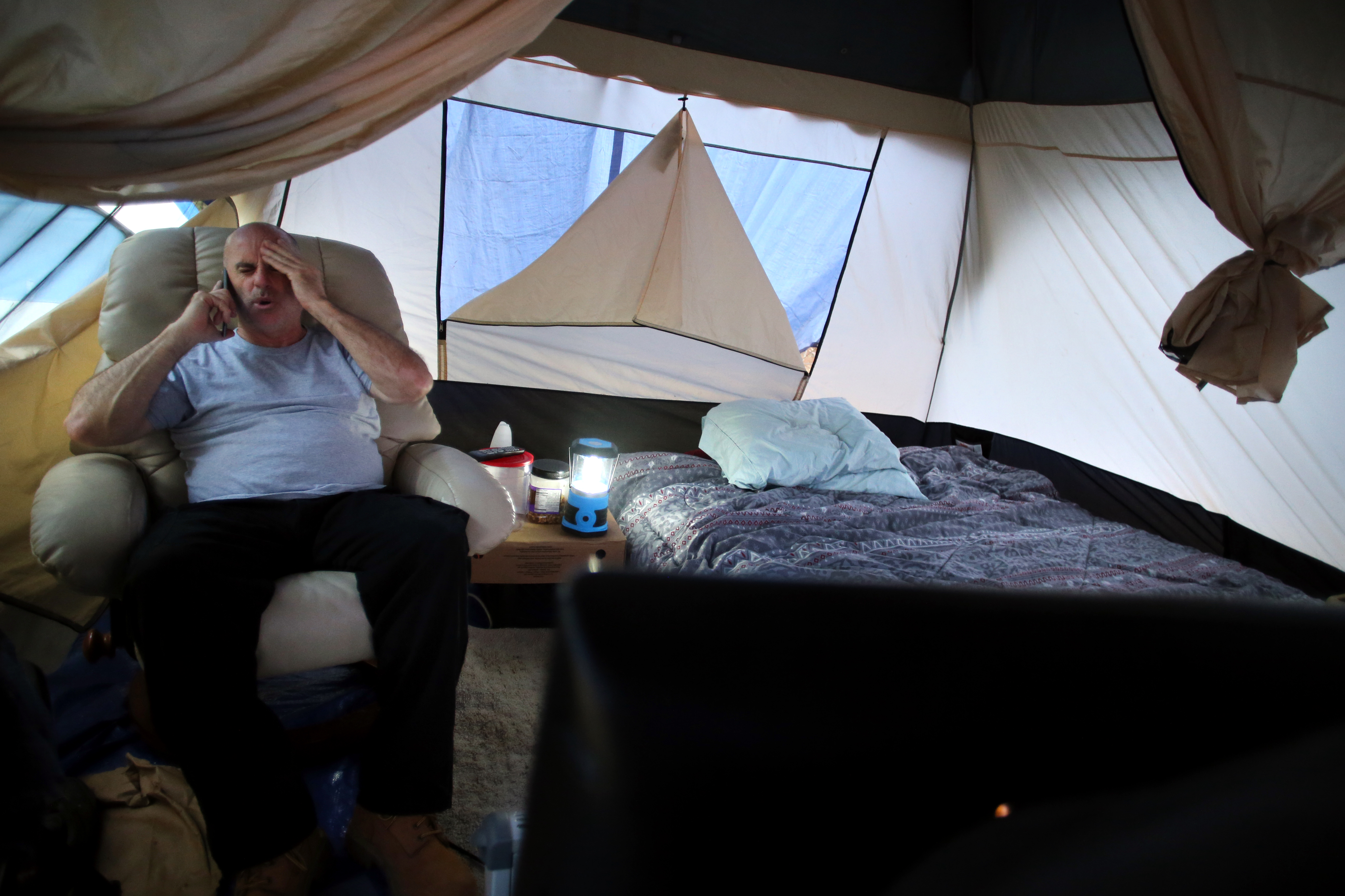 At the Hanscom campsite, Franks said he was helped by a local chapter of the St. Vincent de Paul Society.