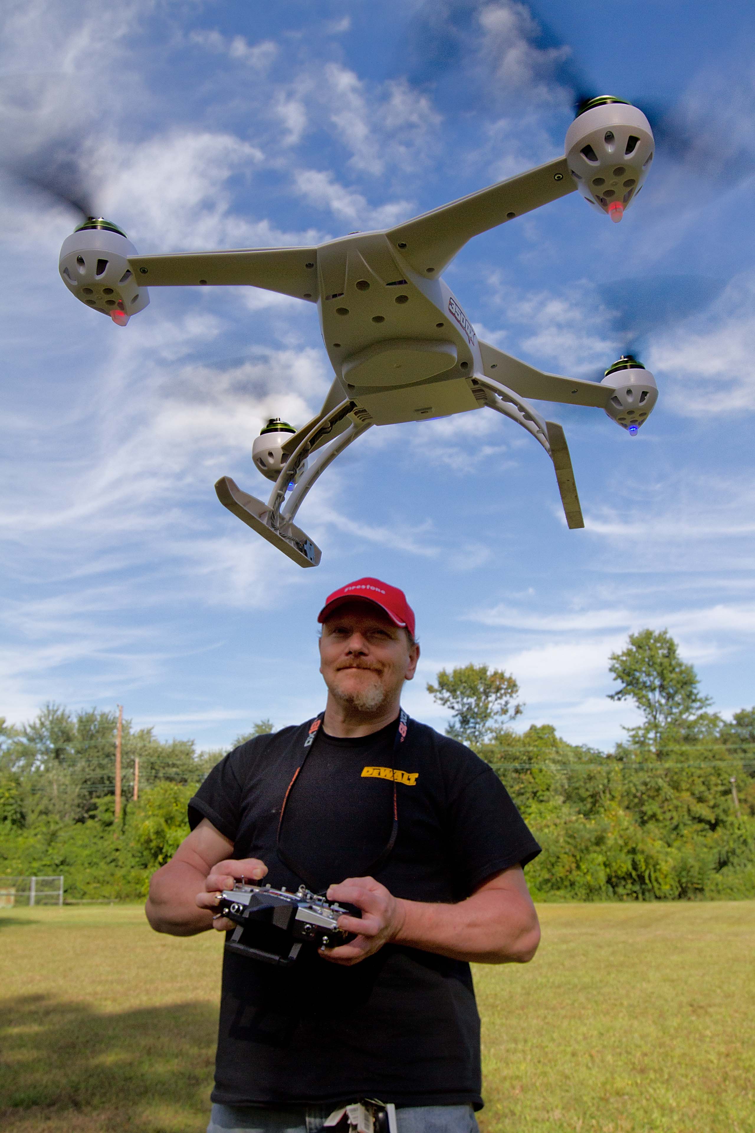 A drone pilot guides his new Blade 350 QX in a field in New Jersey in September. Under current FAA guidelines, commercial drone flights are legal only with a special permit.