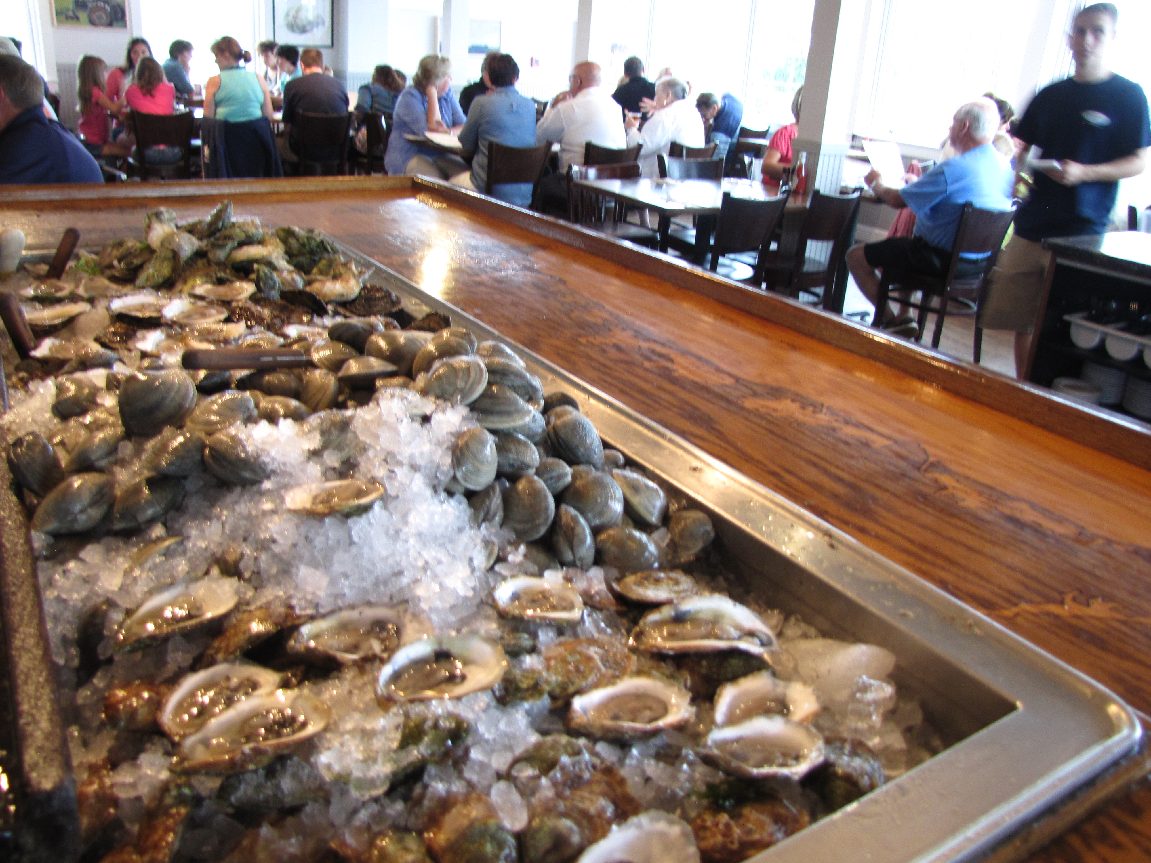 Shucked and not, the oysters waiting at Matunuck Oyster Bar draw lunch (and dinner) patrons all year round.