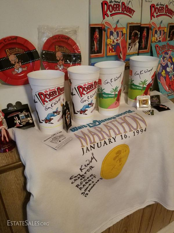 “Who Framed Roger Rabbit” memorabilia will be available Friday in the estate sale at the Brookline home of Roger Rabbit creator Gary K. Wolf.