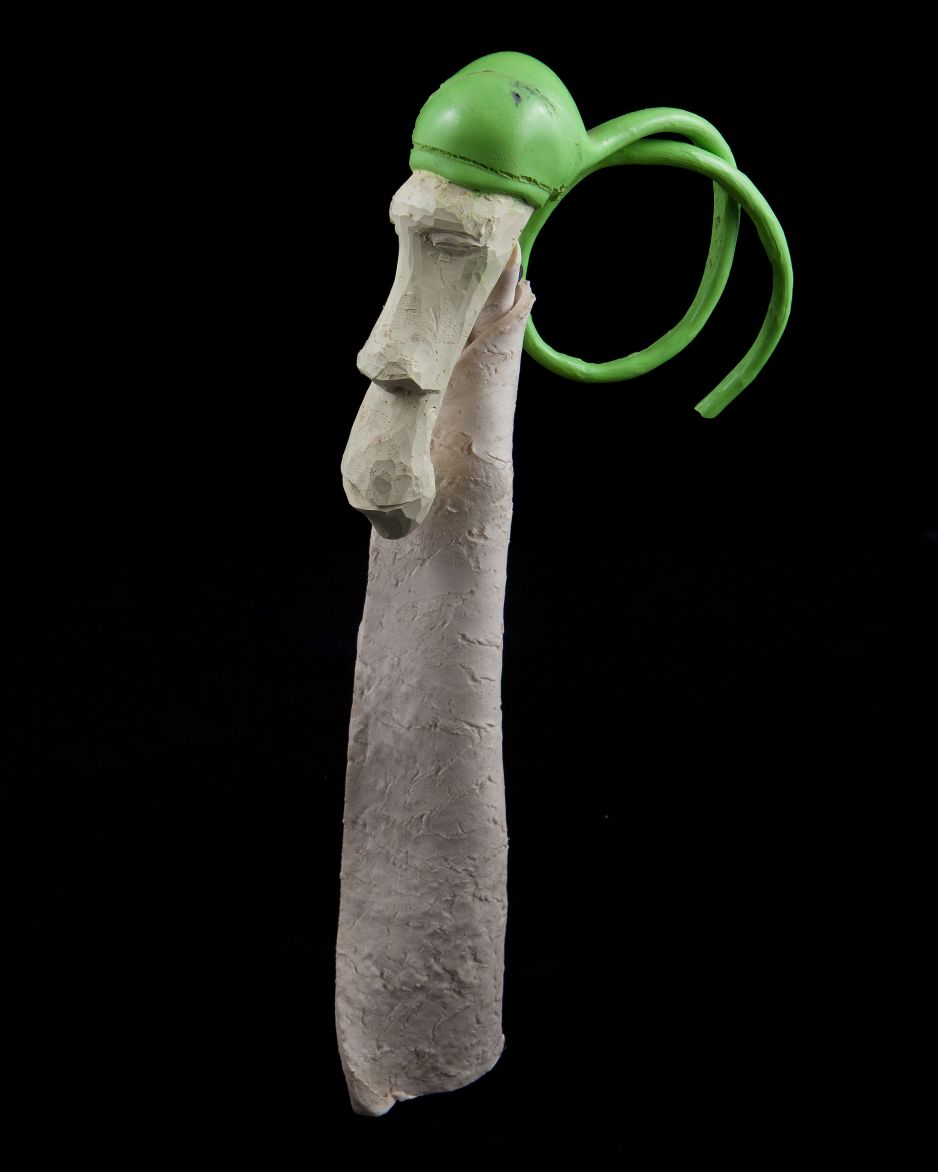Joe Resendes’s creations includes plastic twirl cap man.