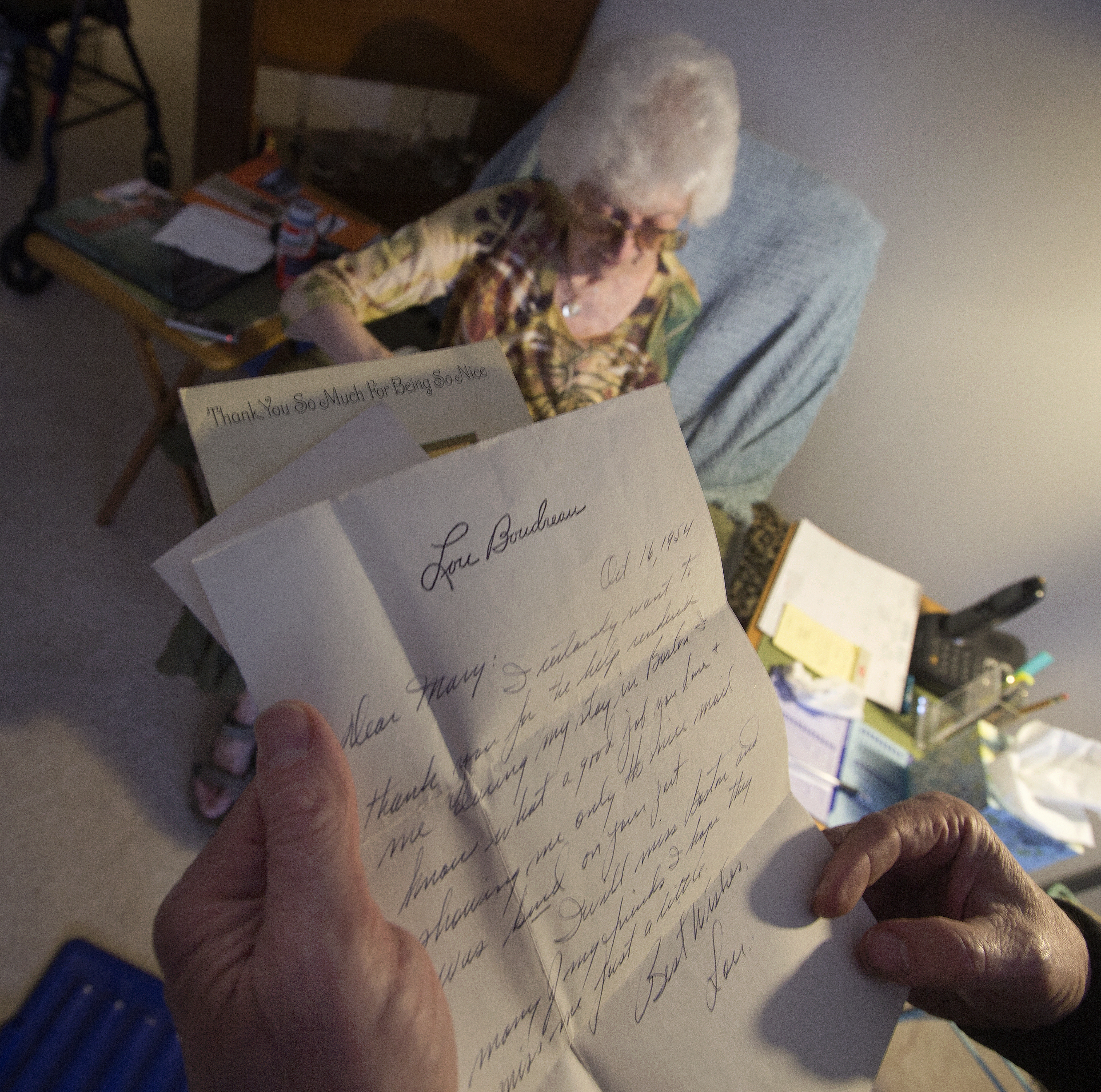 Trank has a treasure chest of memorabilia, including a letter from Hall of Fame shortstop and former Red Sox manager Lou Boudreau.