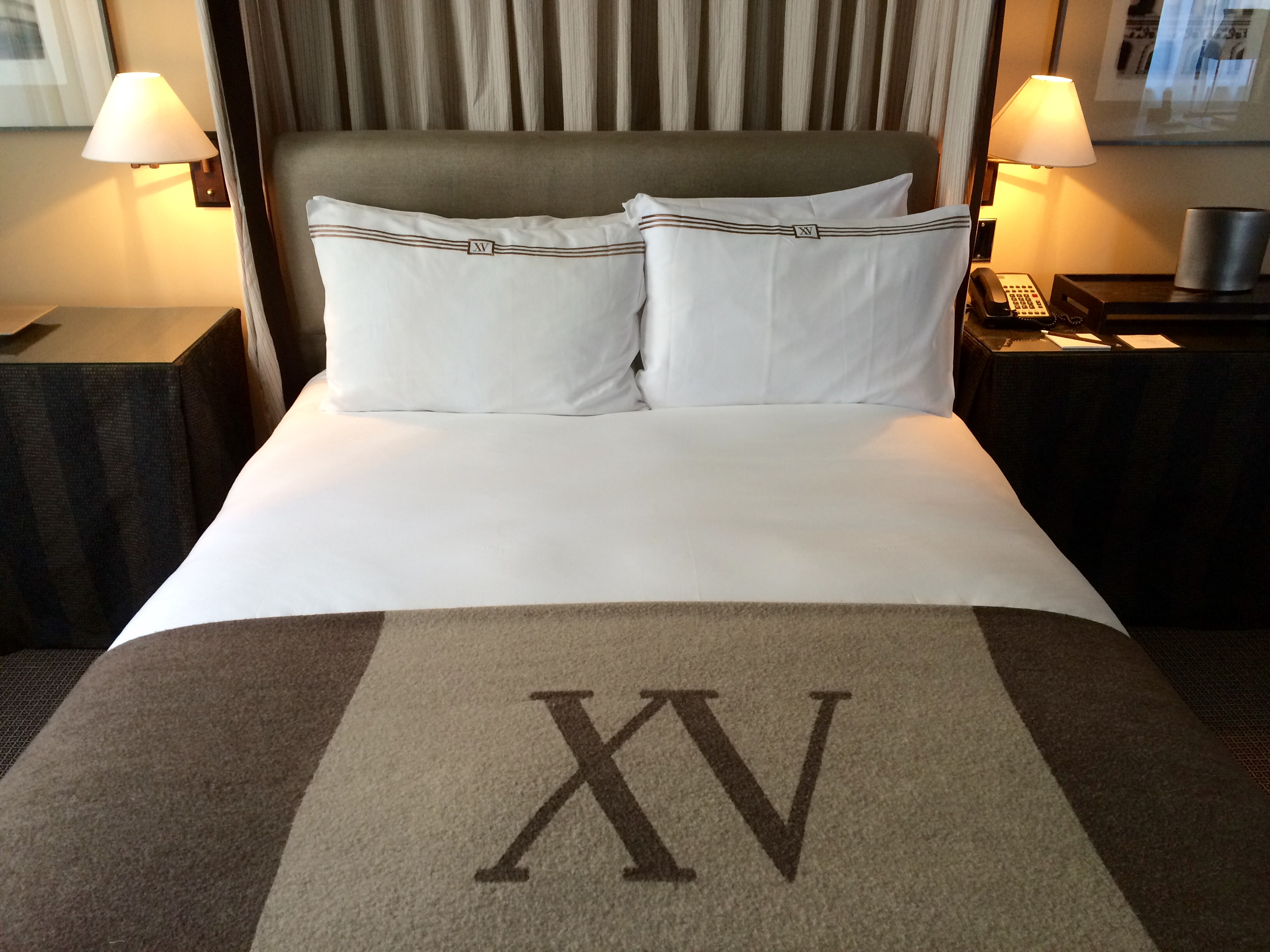 A room in the XV Beacon Hotel in Boston.