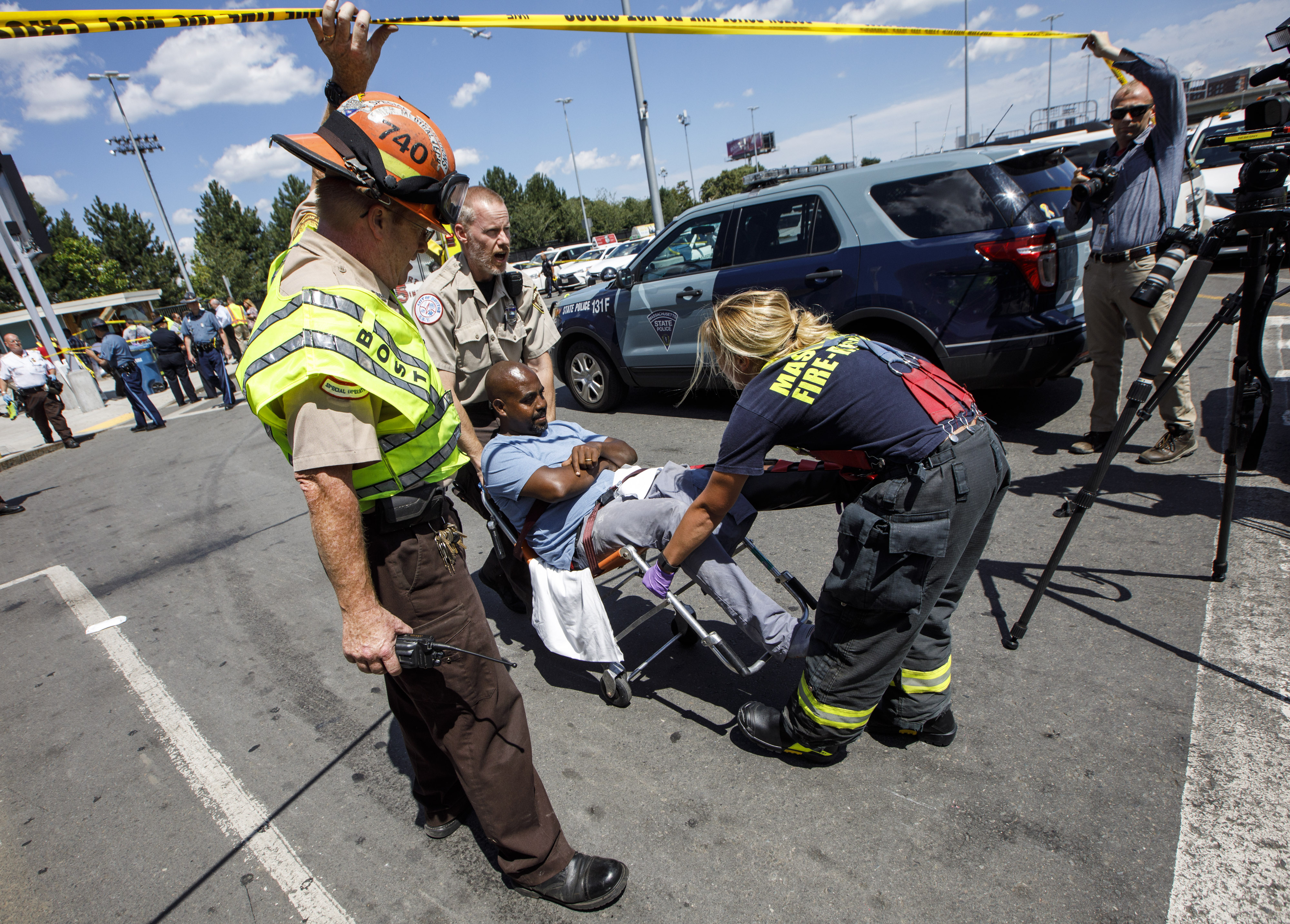 Emergency personnel at the scene.