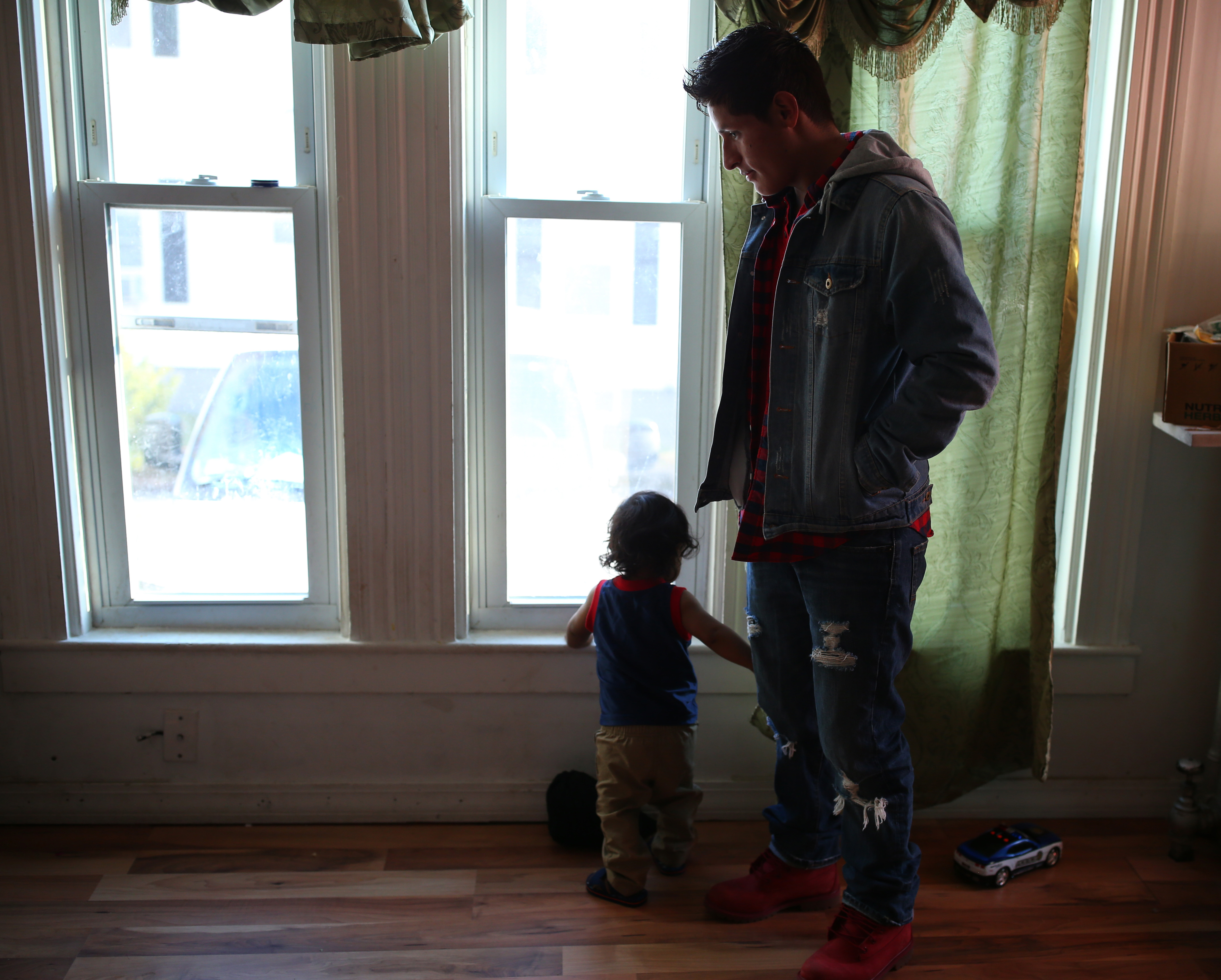 Mayancela and his little brother Filemon, 14 months, spent time together at Mayancela’s Brockton home.
