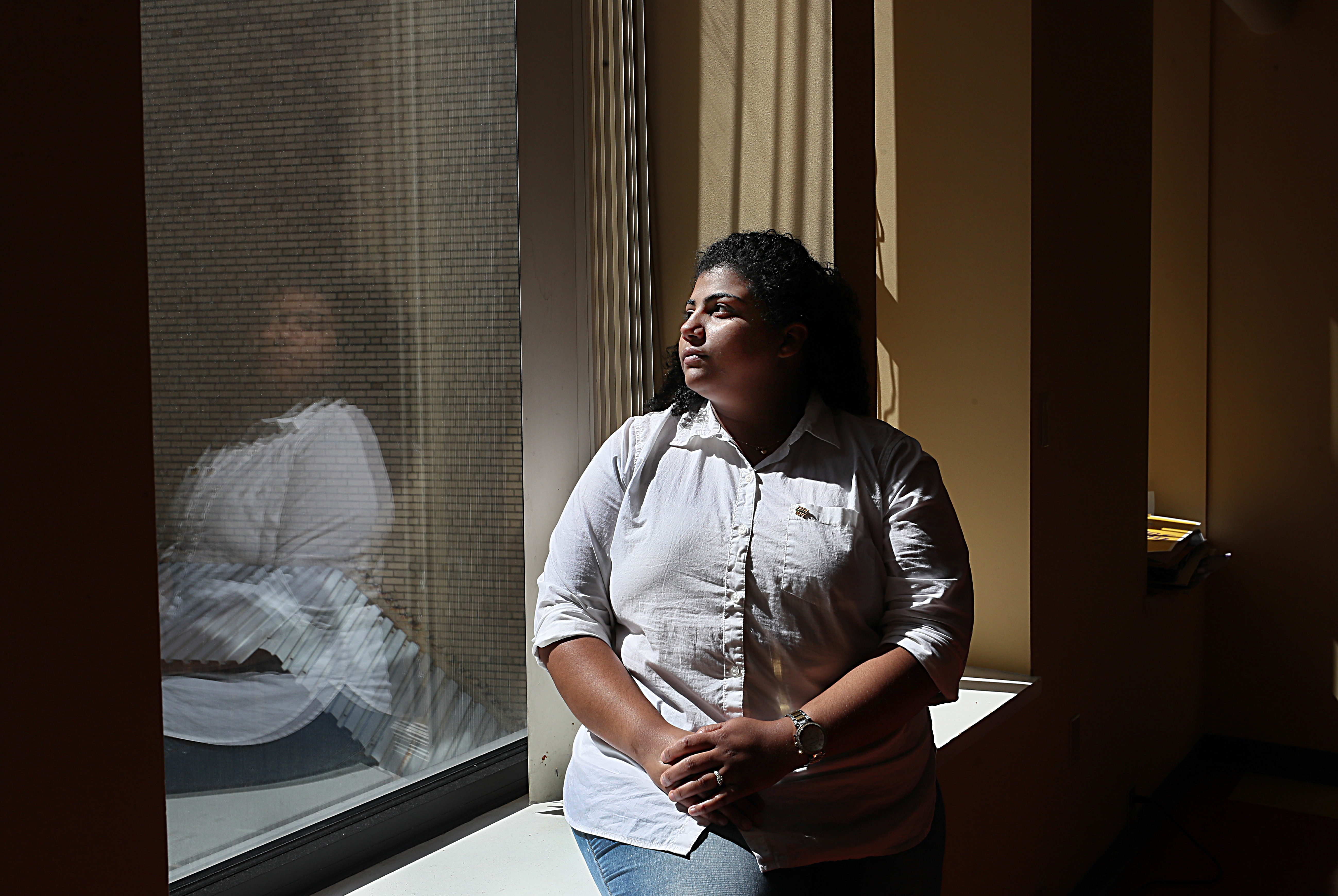 Katherine Hernandez, a member of the Service Employees International Union local 32BJ, said when she first learned Donald Trump had won the election, she cried.