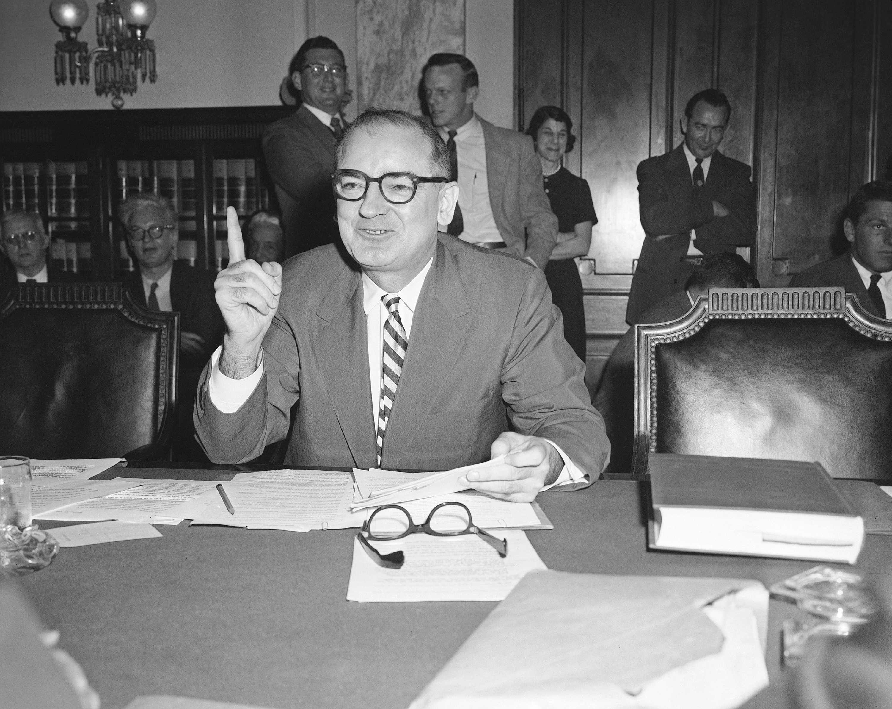 US Senator Joseph McCarthy (R-Wisc.), in 1957.
